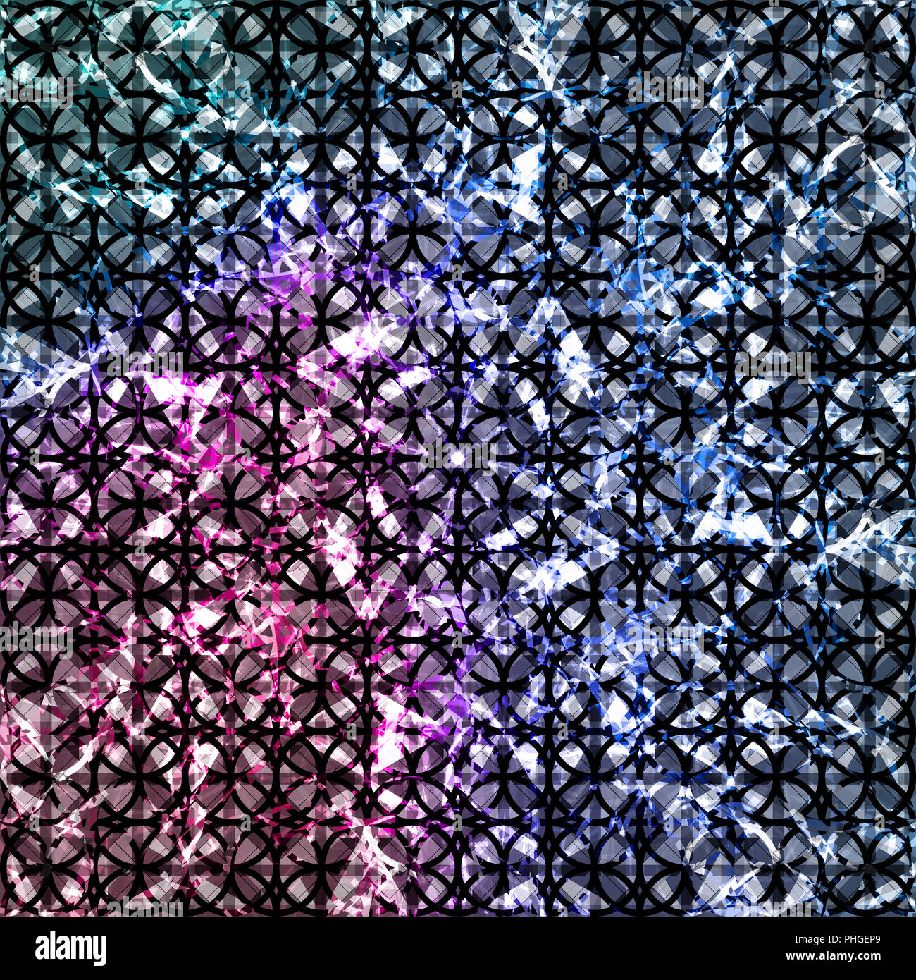 abstract mixed media background, arabesque pattern art Stock Photo