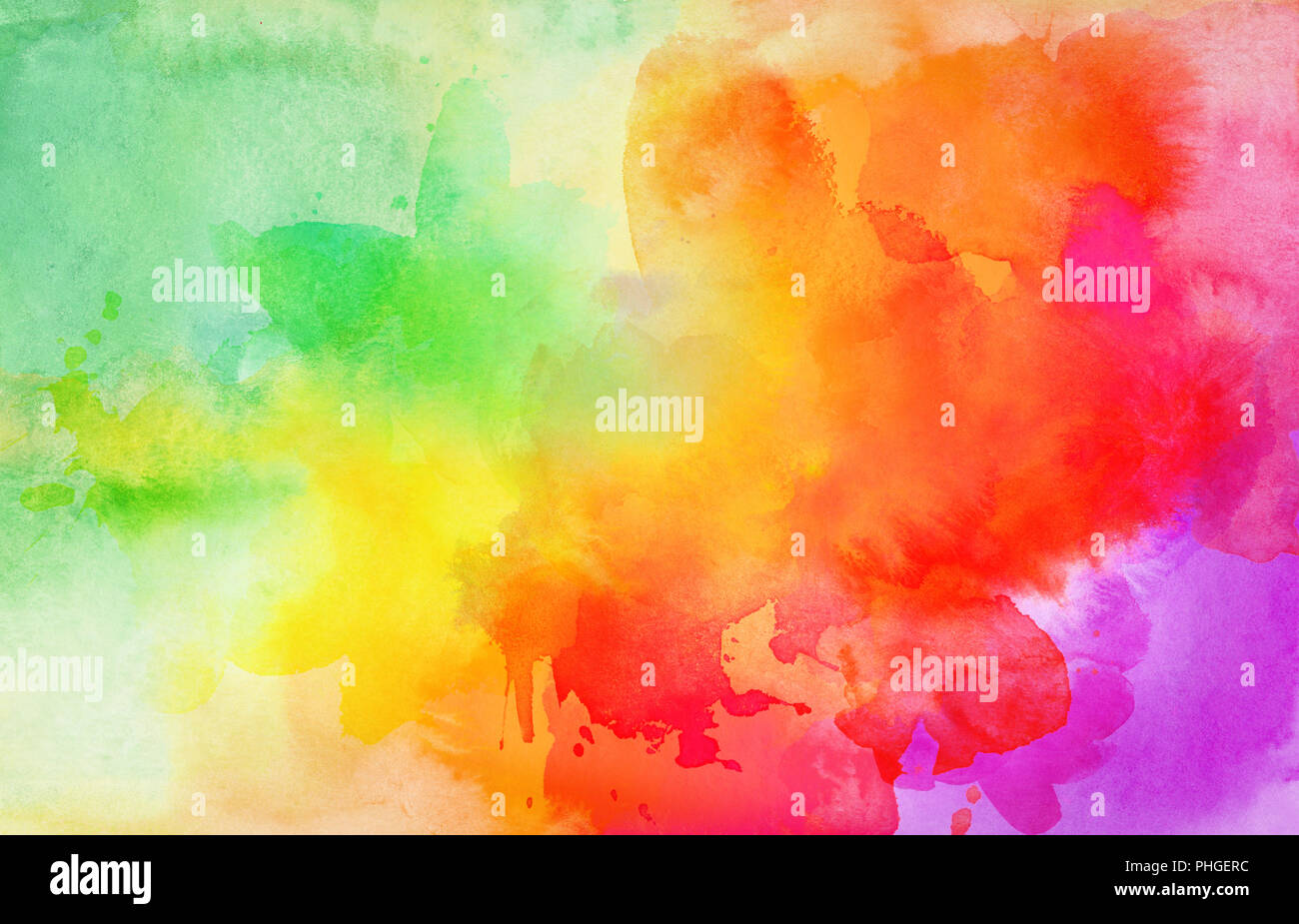 abstract bright rainbow watercolor background Stock Photo