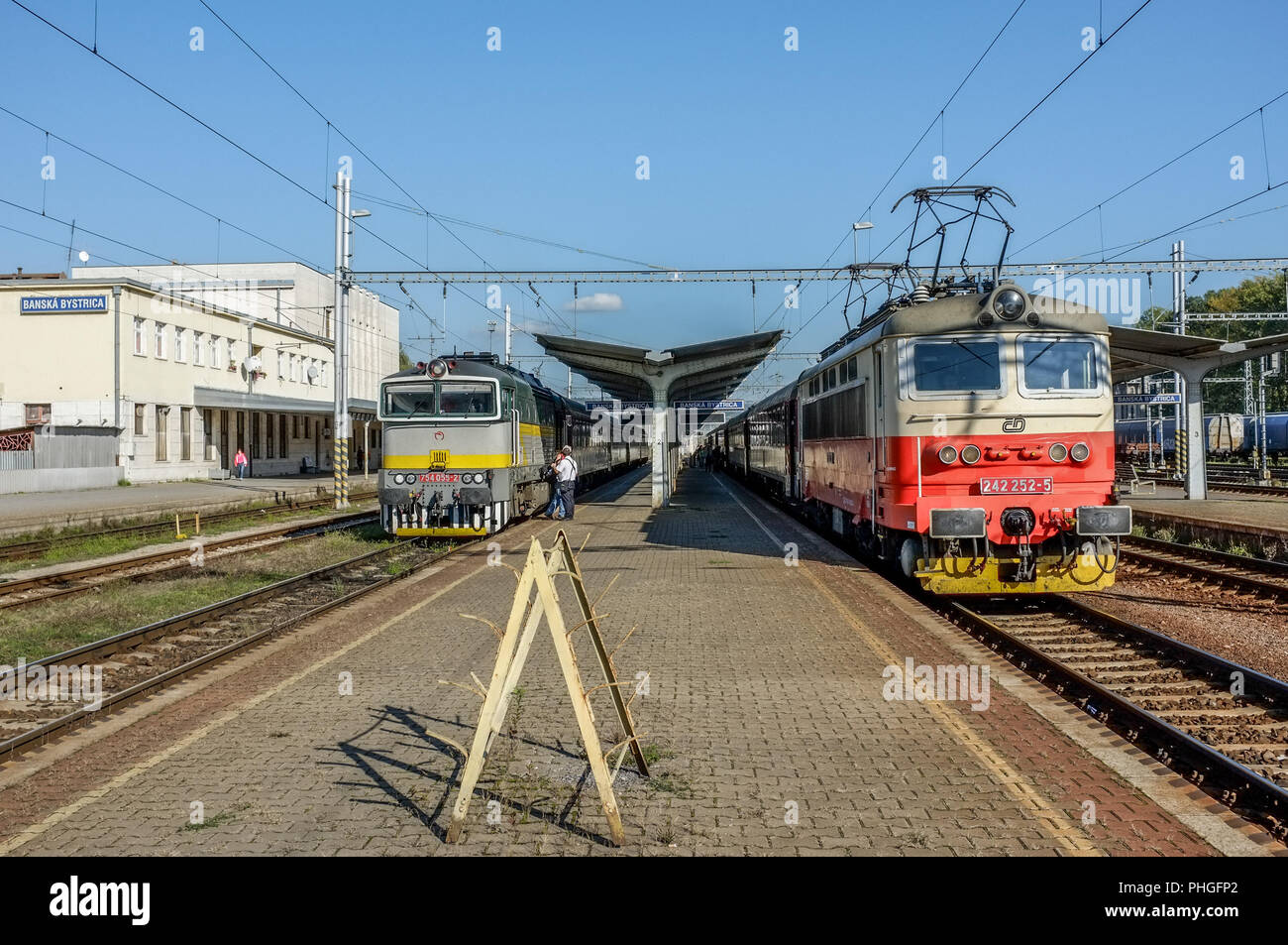 Slovak-Czech train meeting in Banska-Bystrica Stock Photo