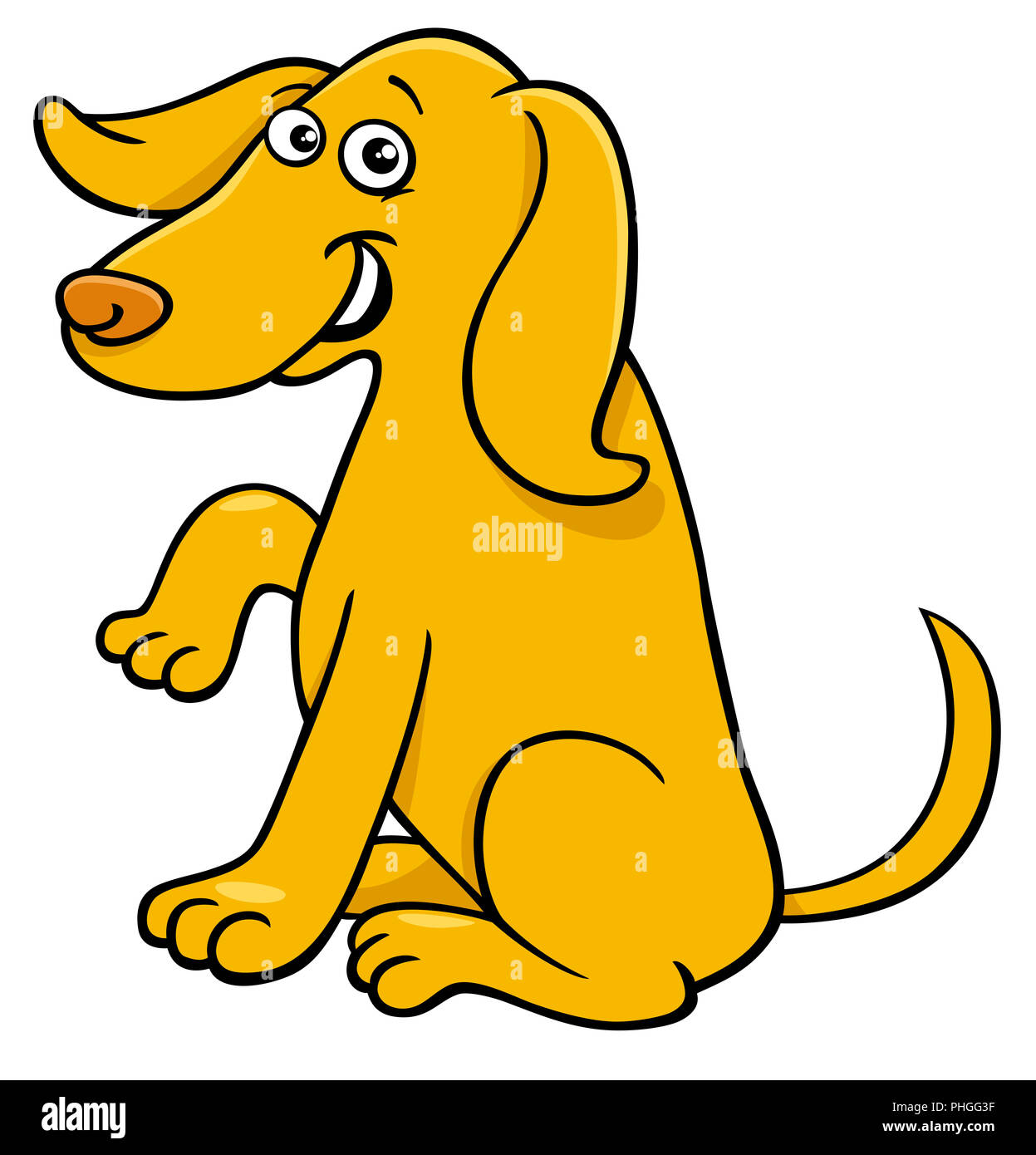 cute yellow dog cartoon comic character Stock Photo - Alamy