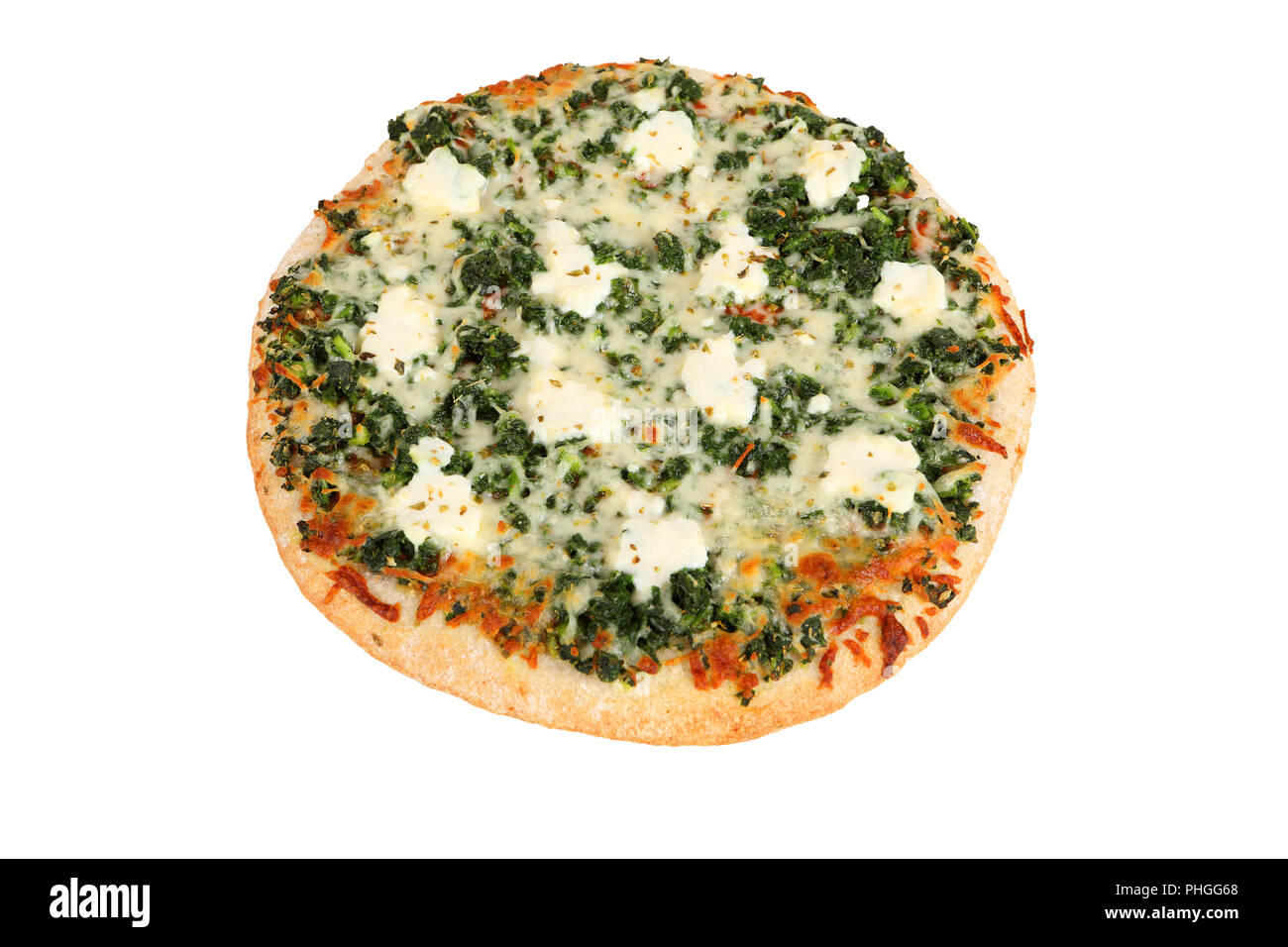 pizza with spinach Stock Photo