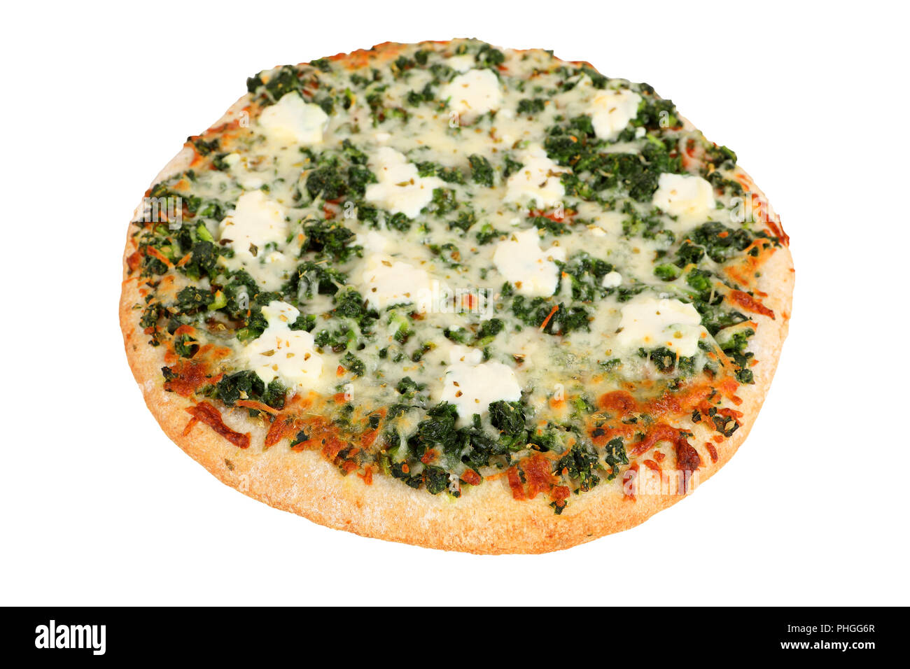pizza with spinach Stock Photo