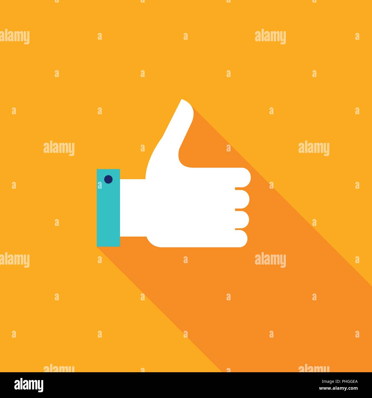 Thumbs up icon. Colorful modern flat design for your business. Like