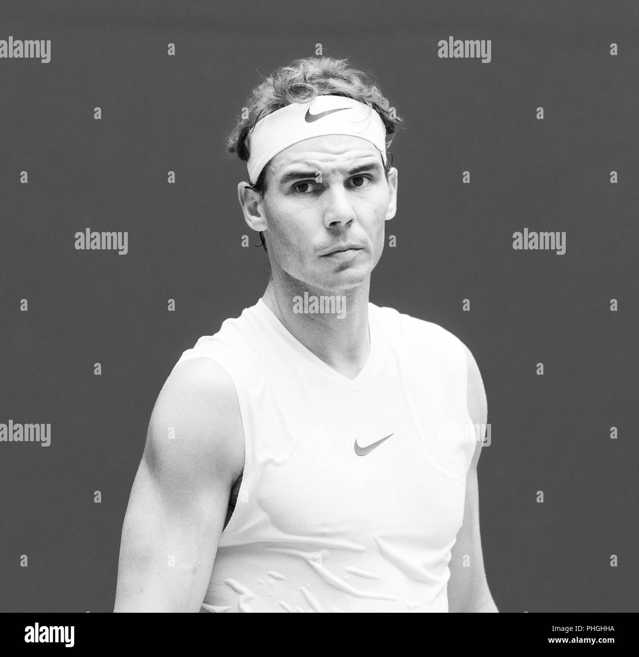New York, United States. 31st Aug, 2018. Rafael Nadal of Spain reacts during US Open 2018 3rd round match against Karen Khachanov of Russia at USTA Billie Jean King National Tennis Center Credit: Lev Radin/Pacific Press/Alamy Live News Stock Photo
