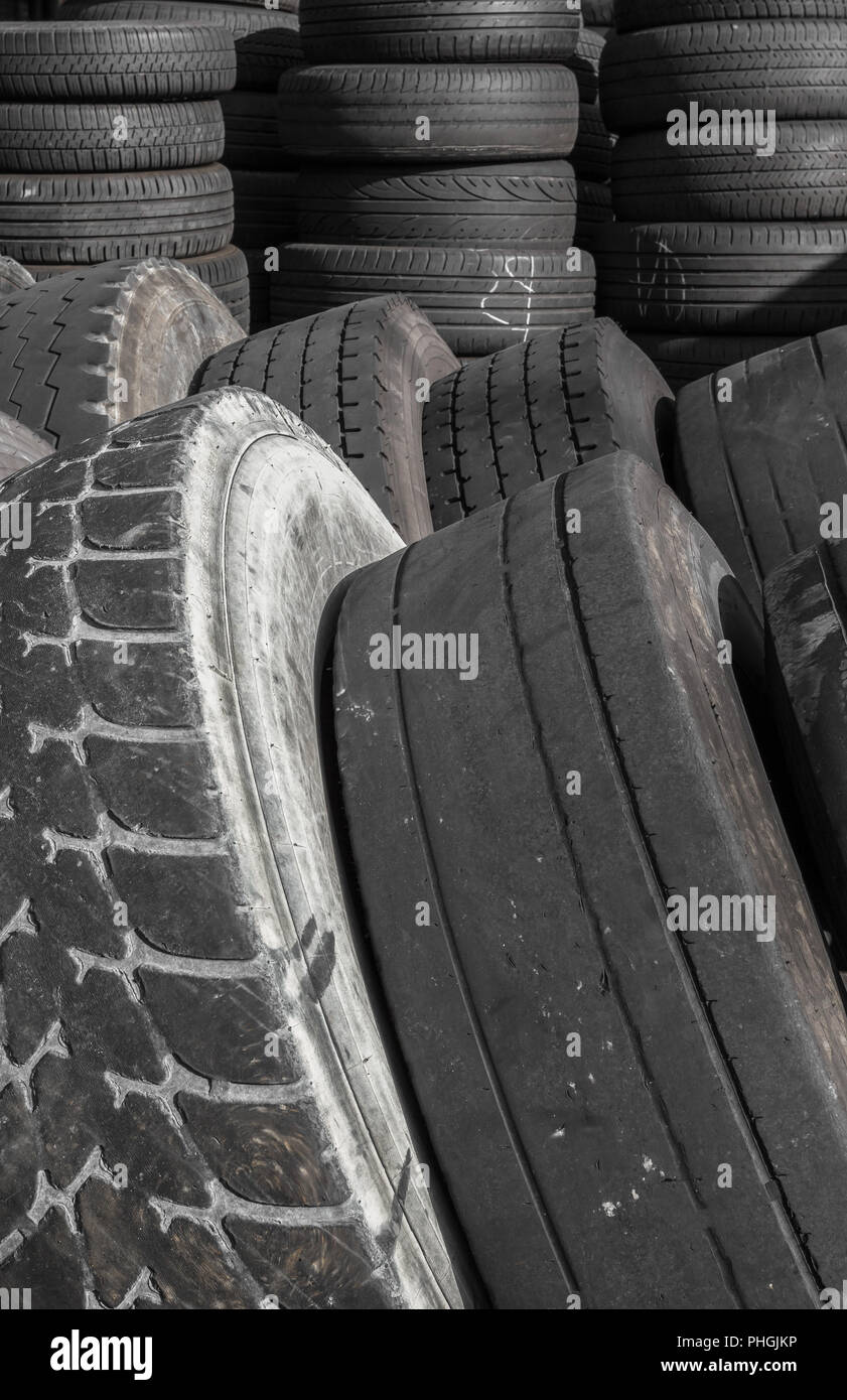 Old used tires Stock Photo Alamy