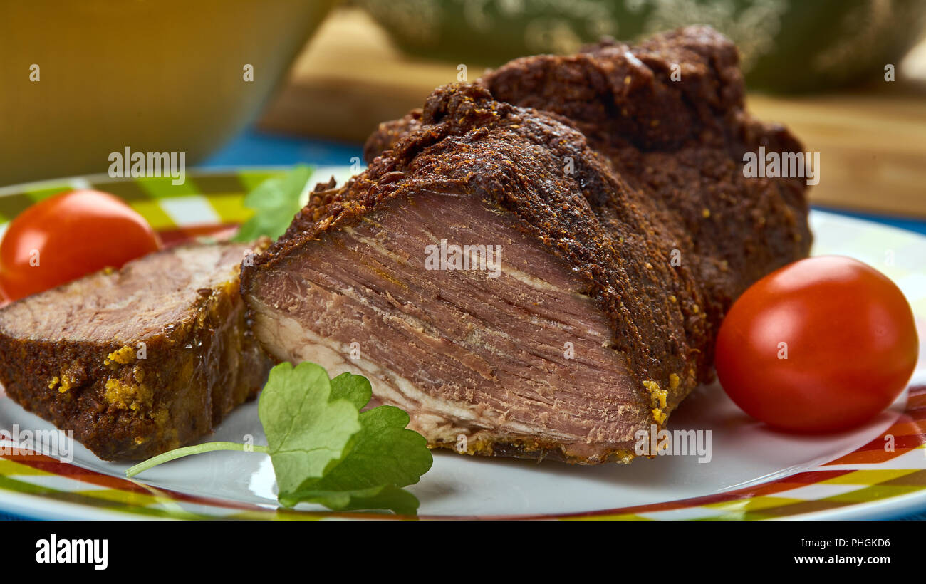 Swedish baked marinated beef Stock Photo Alamy