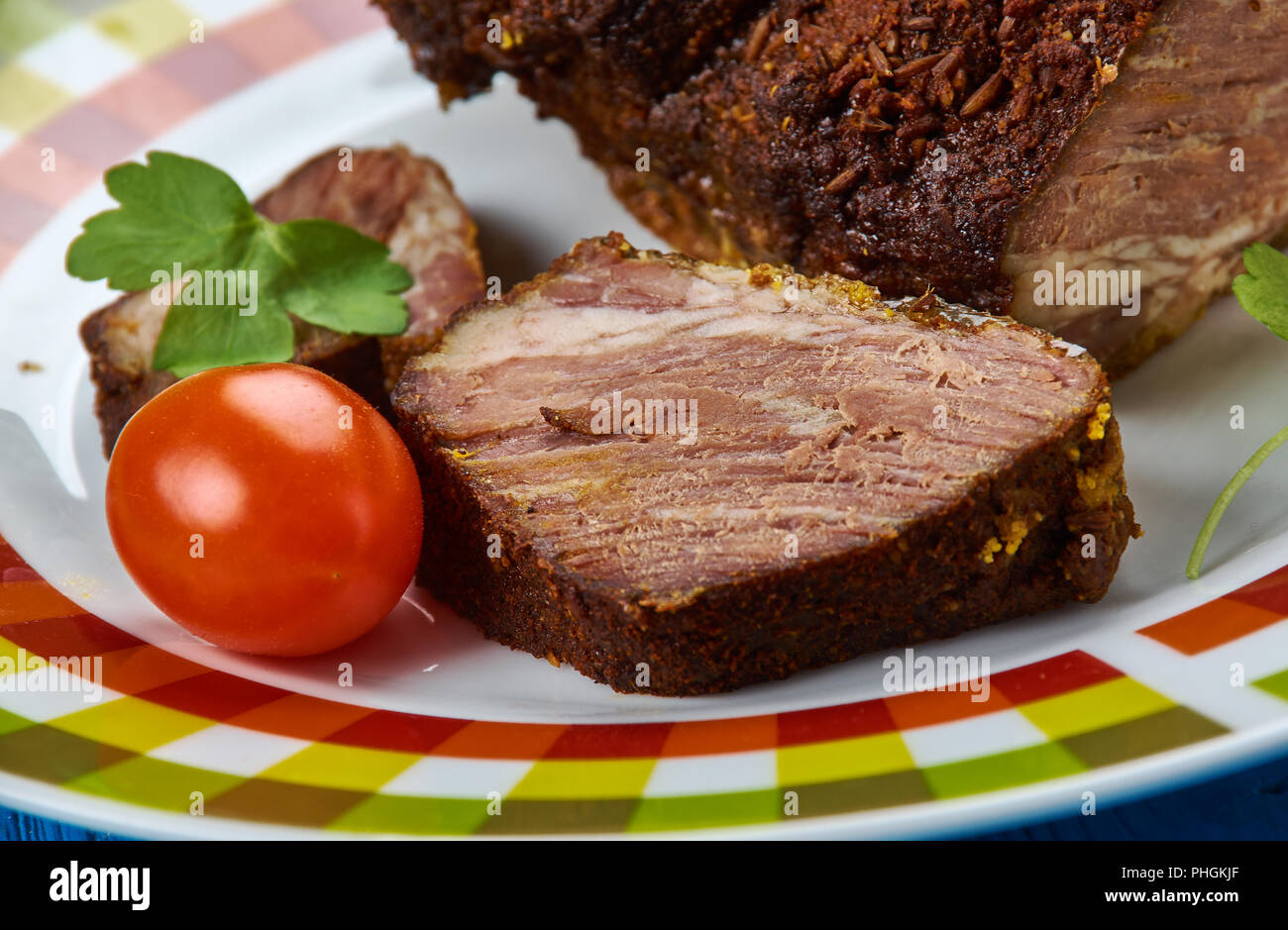 Swedish baked marinated beef Stock Photo Alamy
