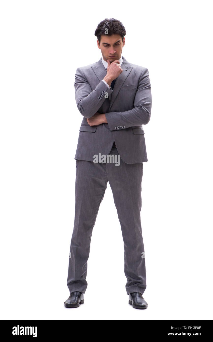 Businessman isolated on the white background Stock Photo - Alamy