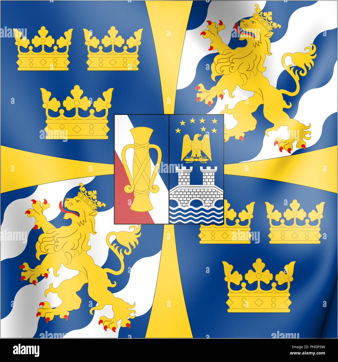 King of Sweden Personal Command Sign. 3D Illustration. Stock Photo