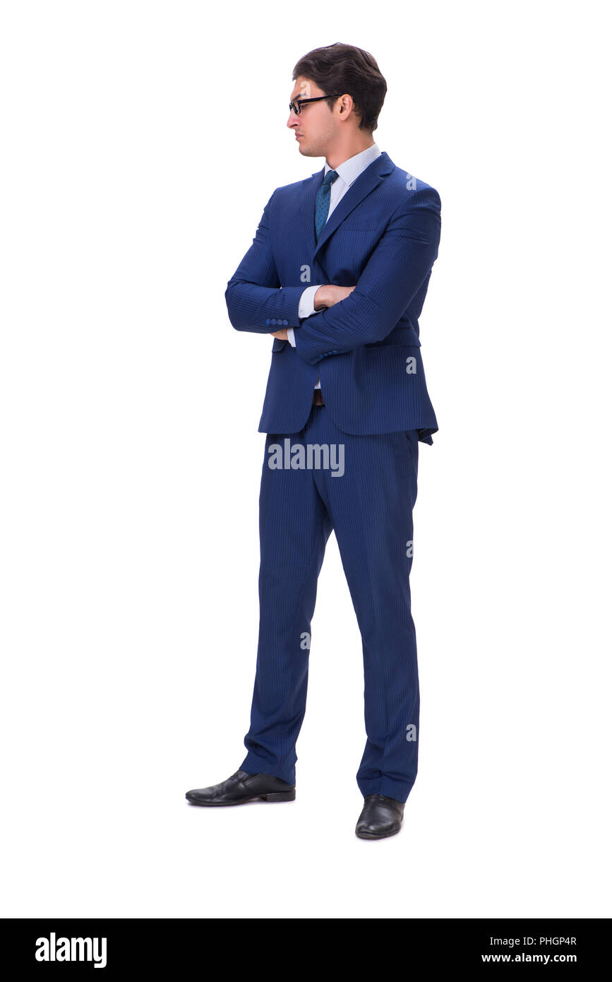Businessman isolated on the white background Stock Photo - Alamy