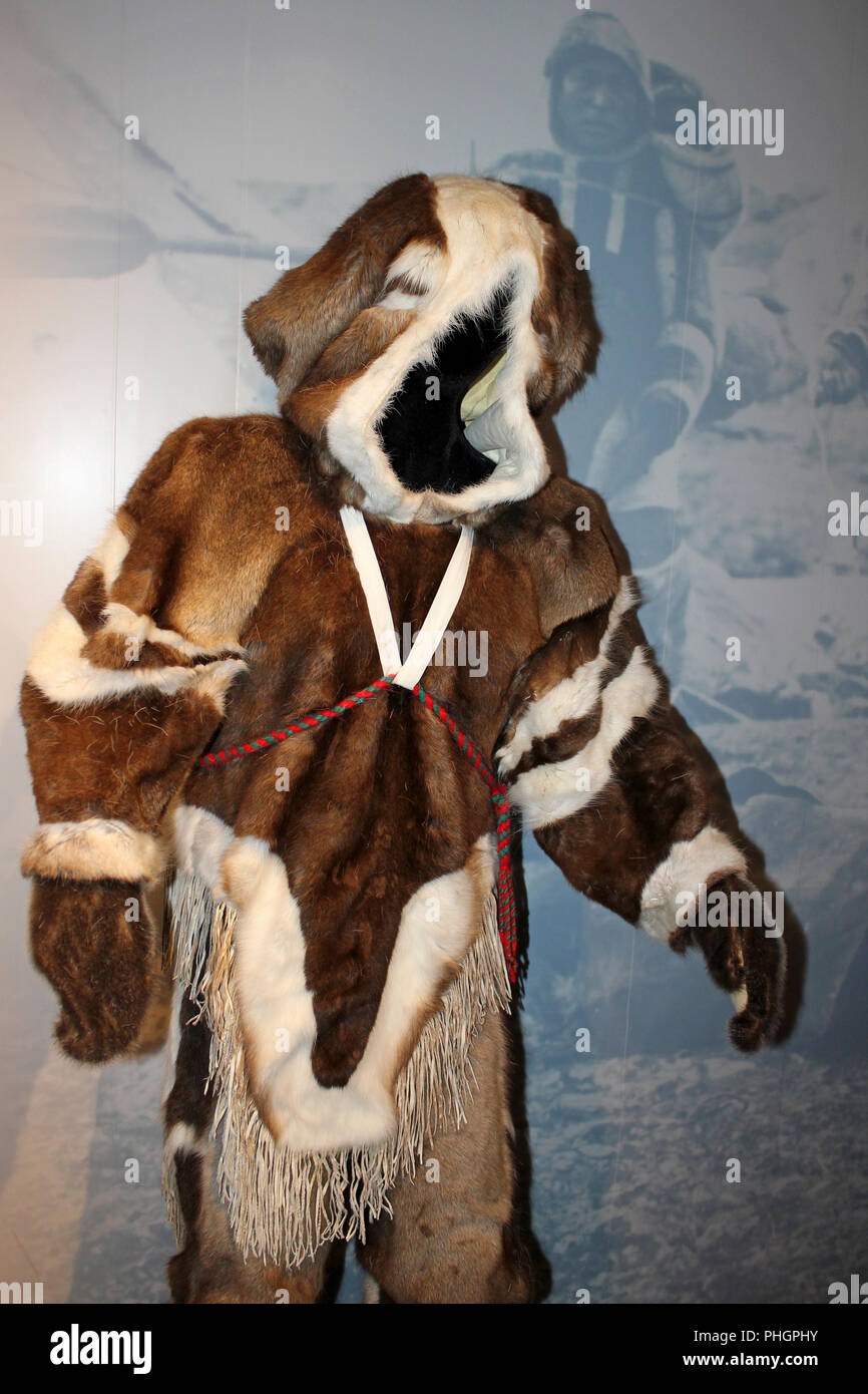 Inuit Fur Coat Stock Photo