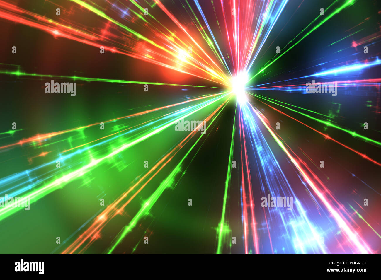 red green and blue laser rays Stock Photo Alamy