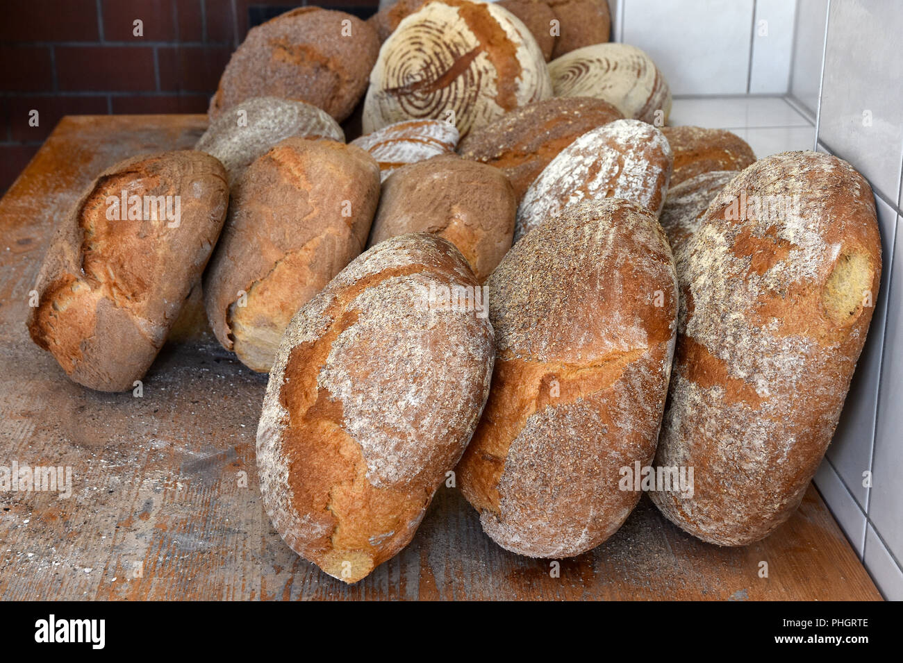 bread; loaves of bread; farmhouse bread; Stock Photo