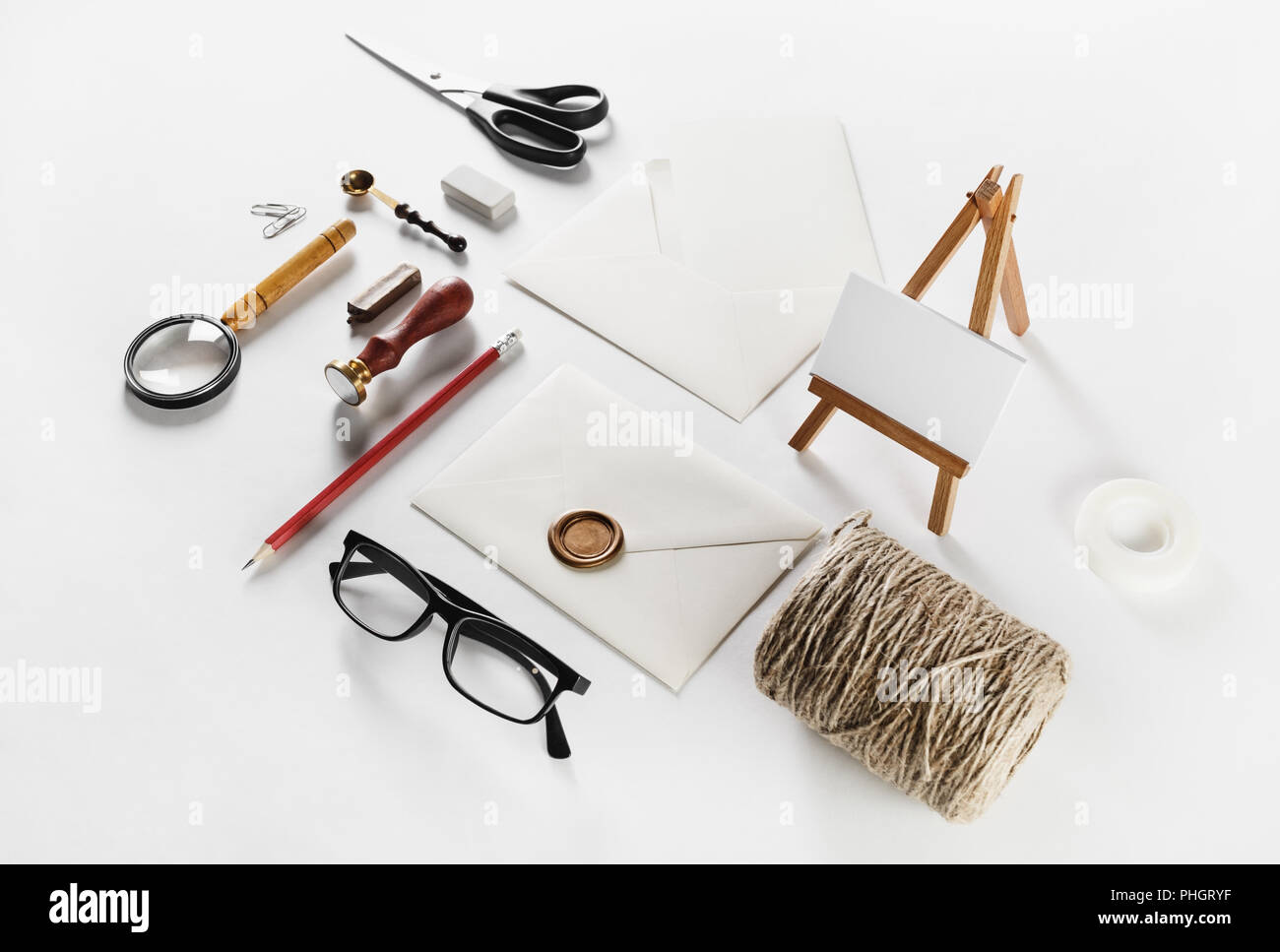 Vintage stationery elements Stock Photo Alamy