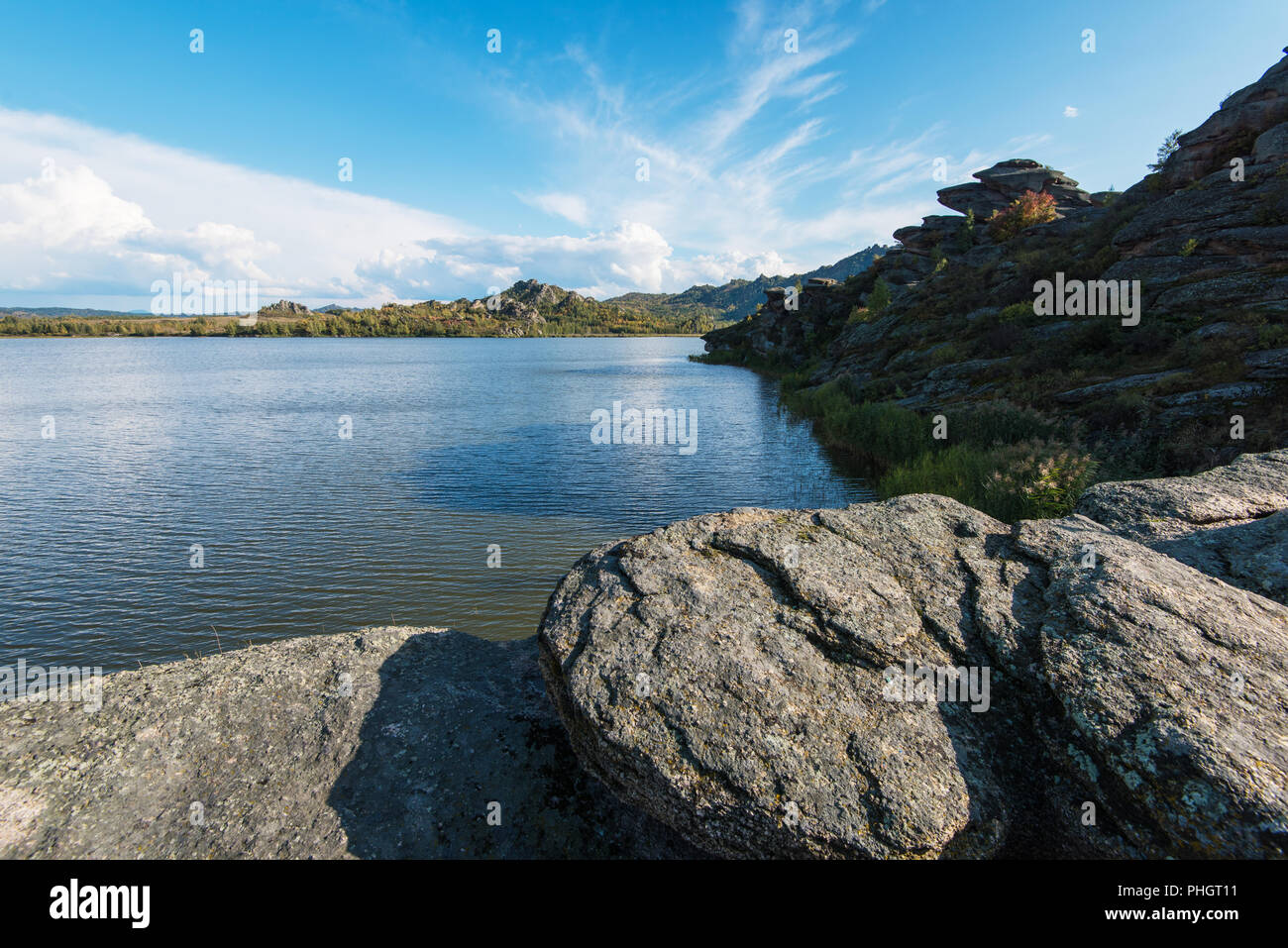 Beauty view on Kolyvan lake Stock Photo