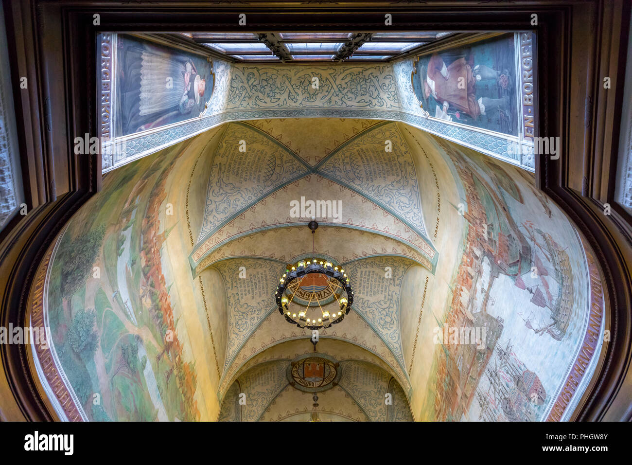Copenhagen town hall Interior Stock Photo - Alamy