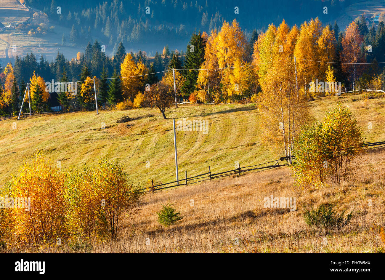 Autumn Carpathian village, Ukraine Stock Photo - Alamy