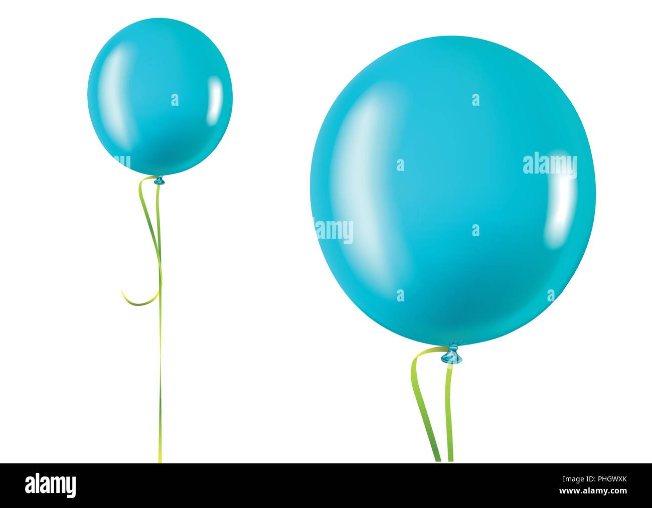 Blue balloon isolated on a white background. Vector illustration Stock ...