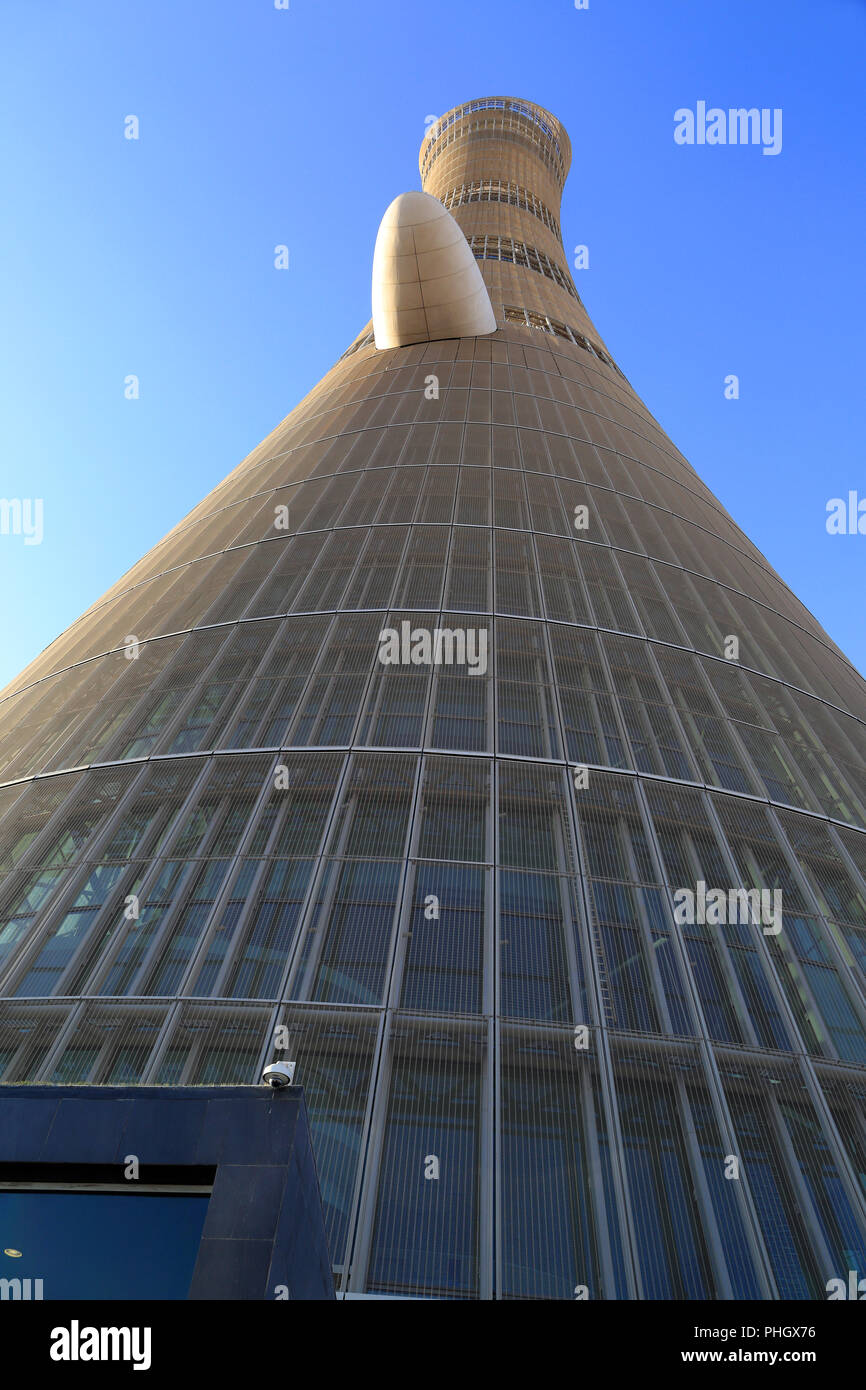 Aspire Tower in Doha, Qatar Stock Photo