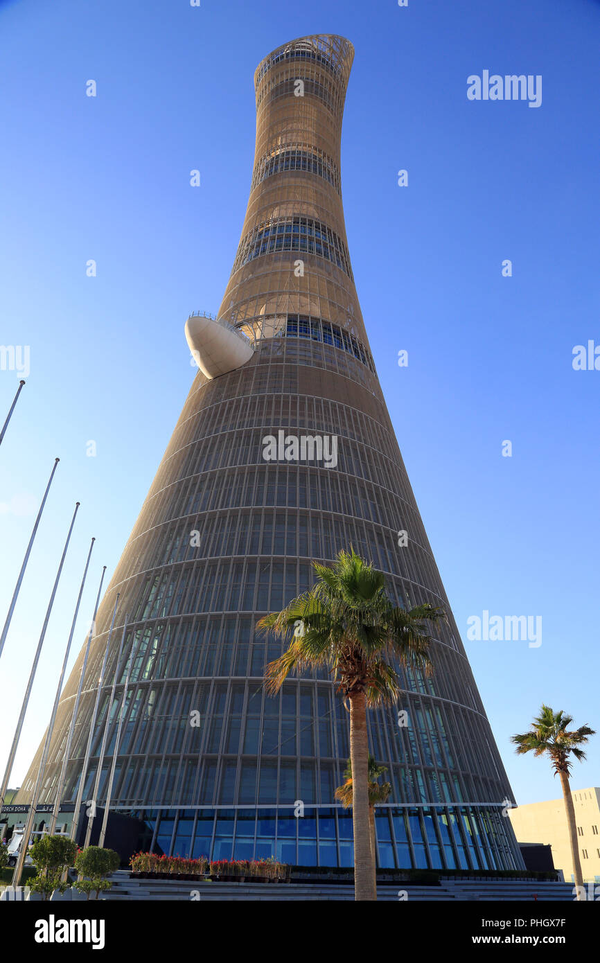 Aspire Tower In Doha Qatar Stock Photo Alamy