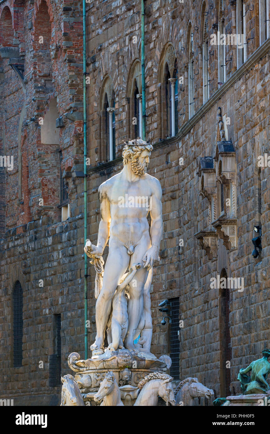 Fountain of Neptune statue in Florence Stock Photo - Alamy