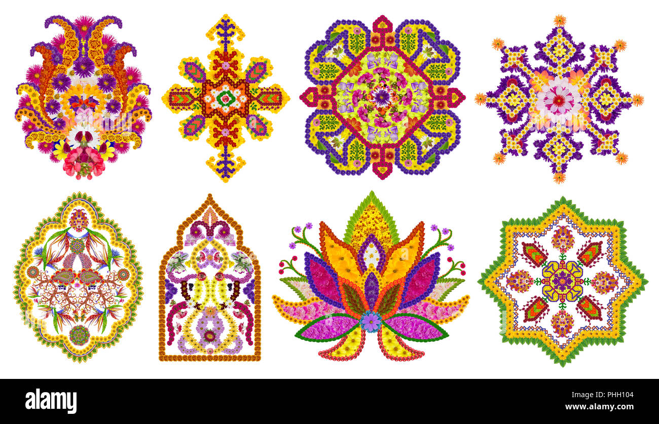 Persian rug elements set Stock Photo Alamy