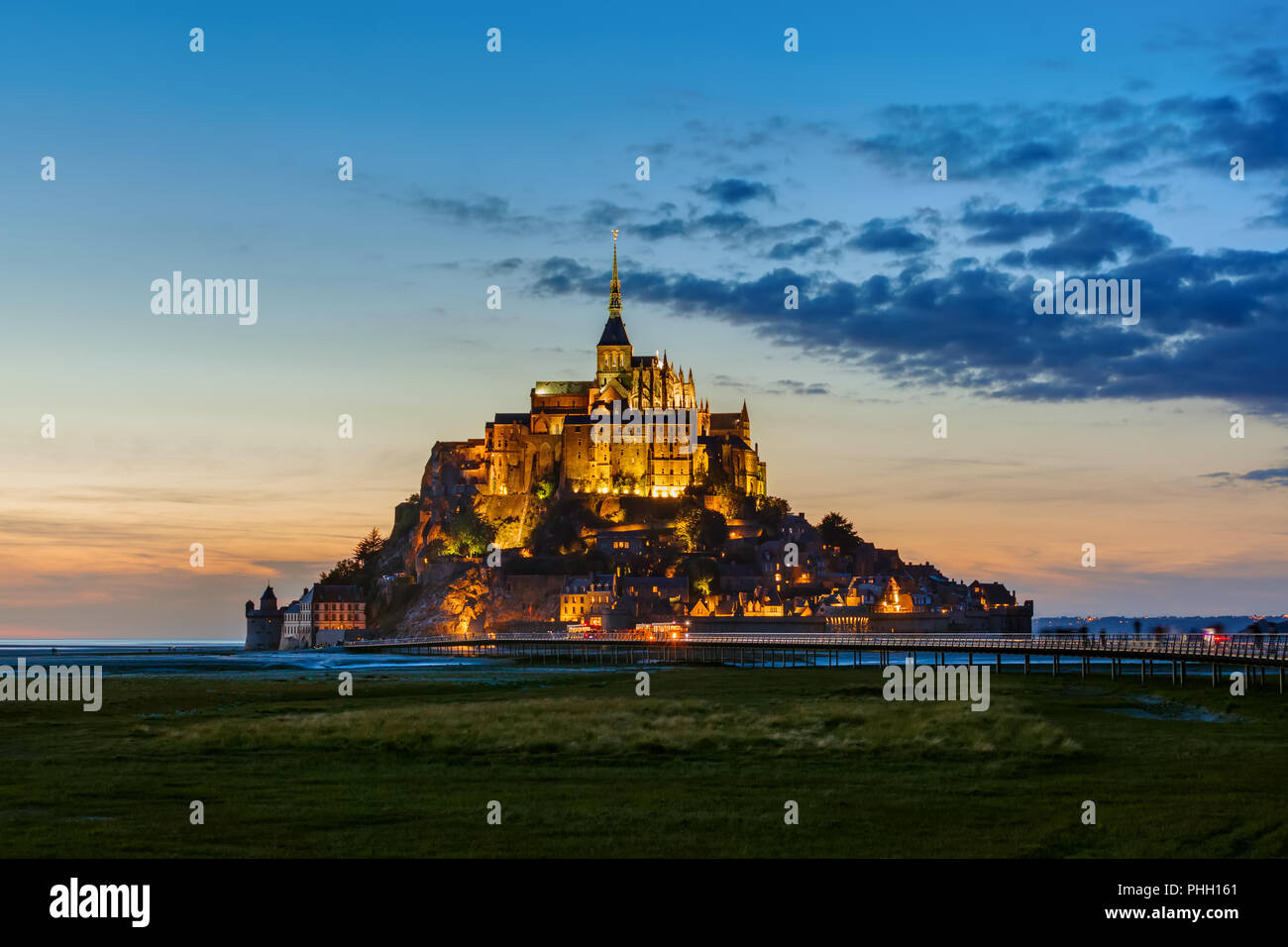 Mont Saint Michel Abbey - Normandy France Stock Photo