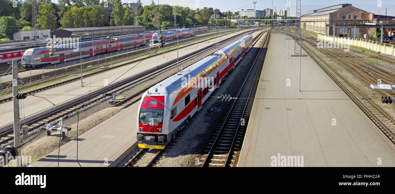 Lithuanian railways landscape Stock Photo