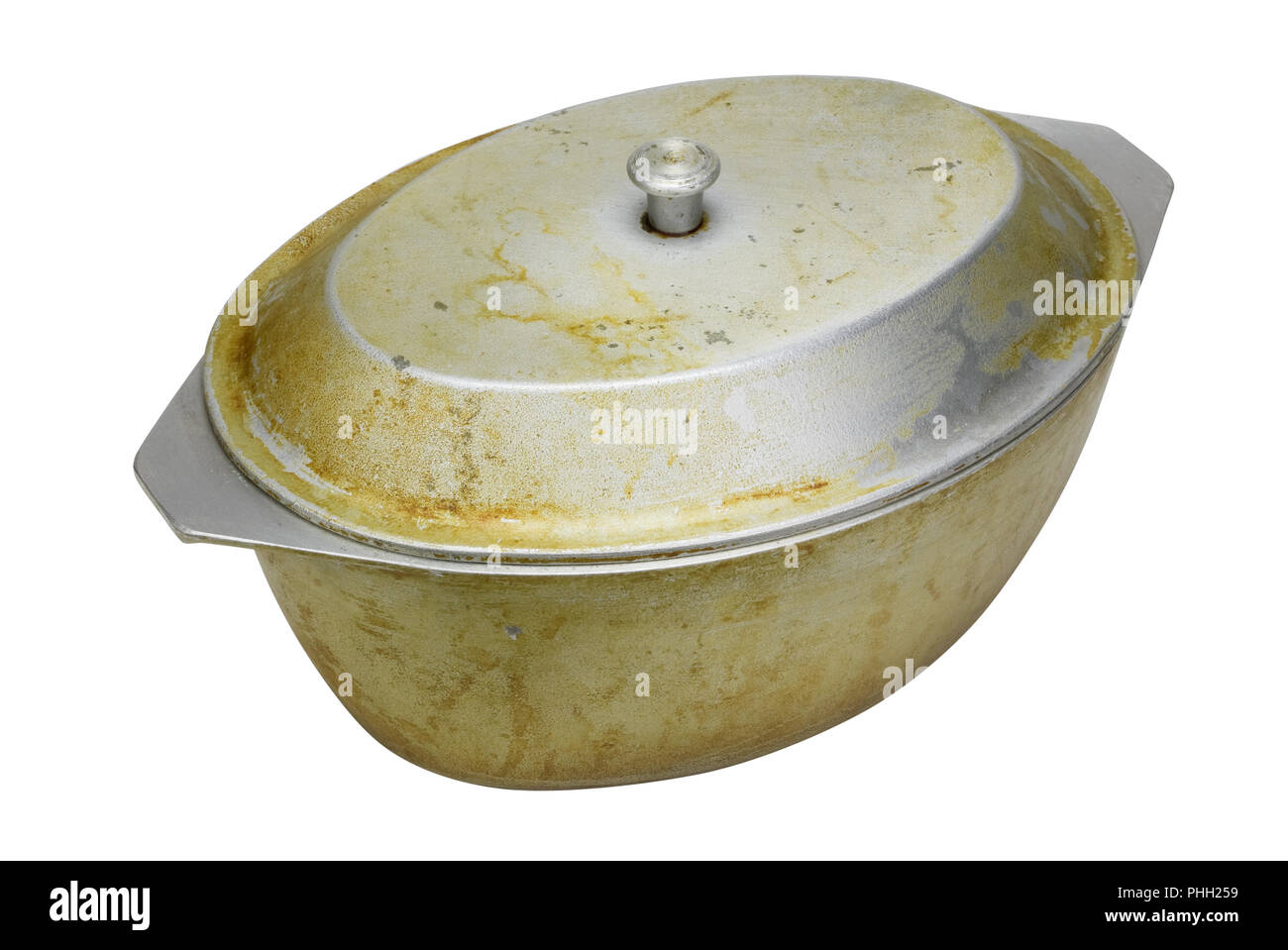 Pan for cooking of fat pilaf Stock Photo
