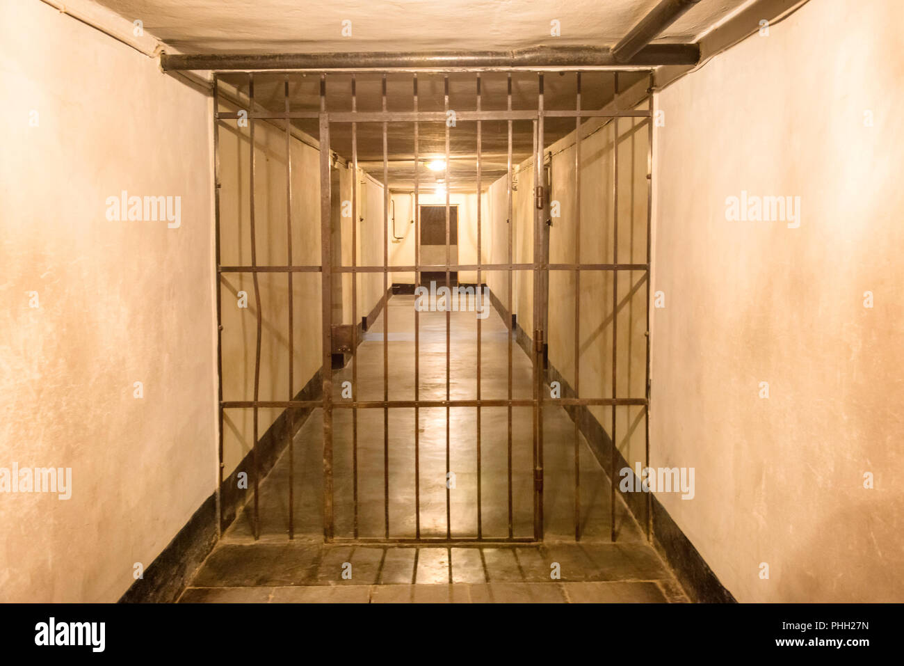 Prison cell with iron bars Stock Photo Alamy