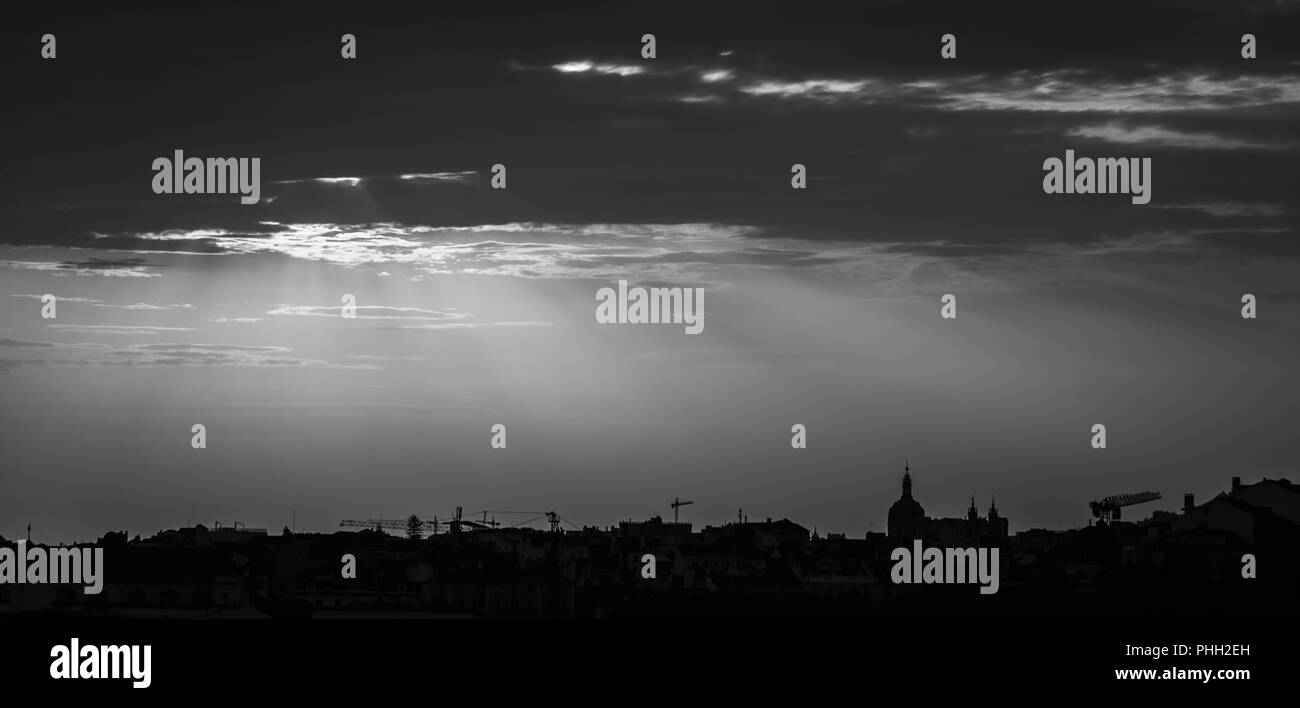 sunset in Lisbon, Portugal Stock Photo