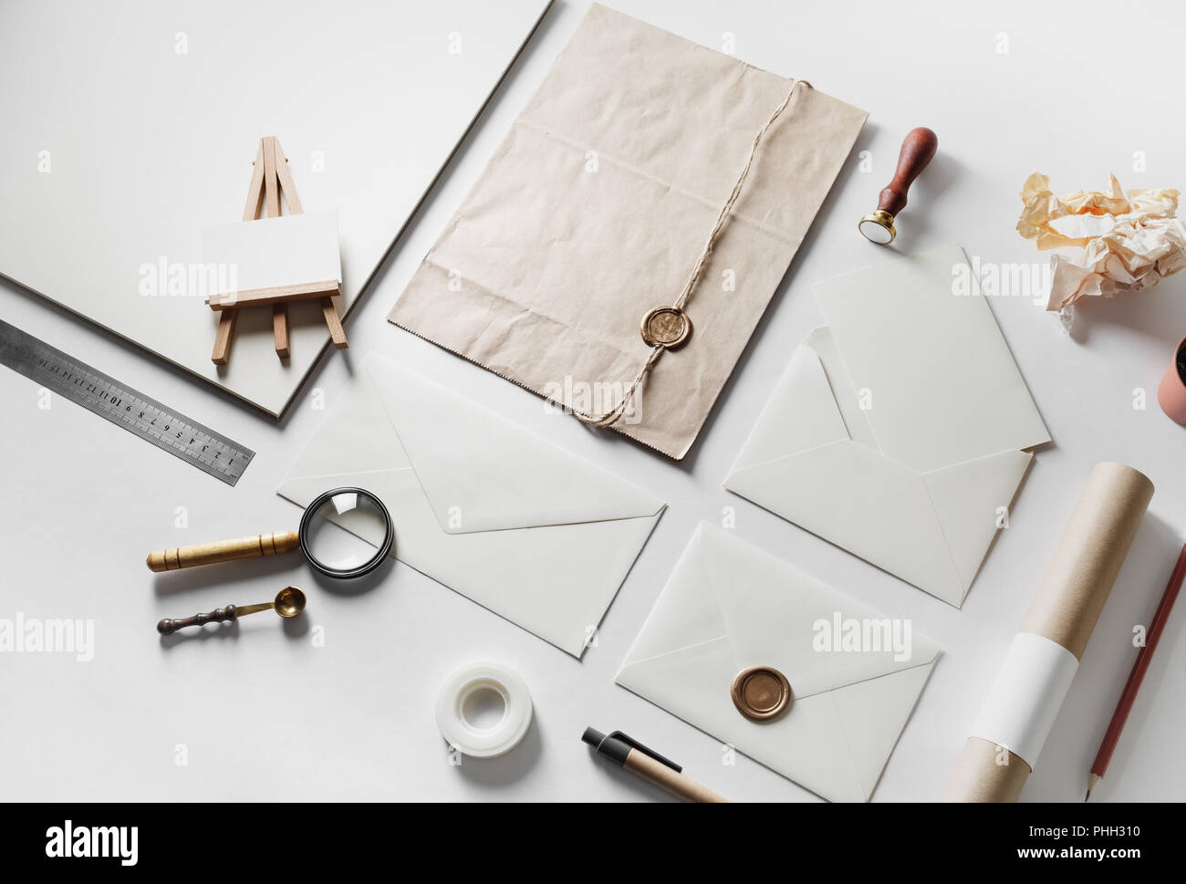 Vintage stationery mockup Stock Photo Alamy