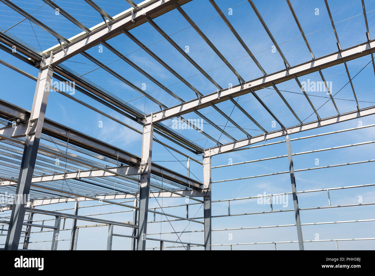 steel frame building closeup Stock Photo