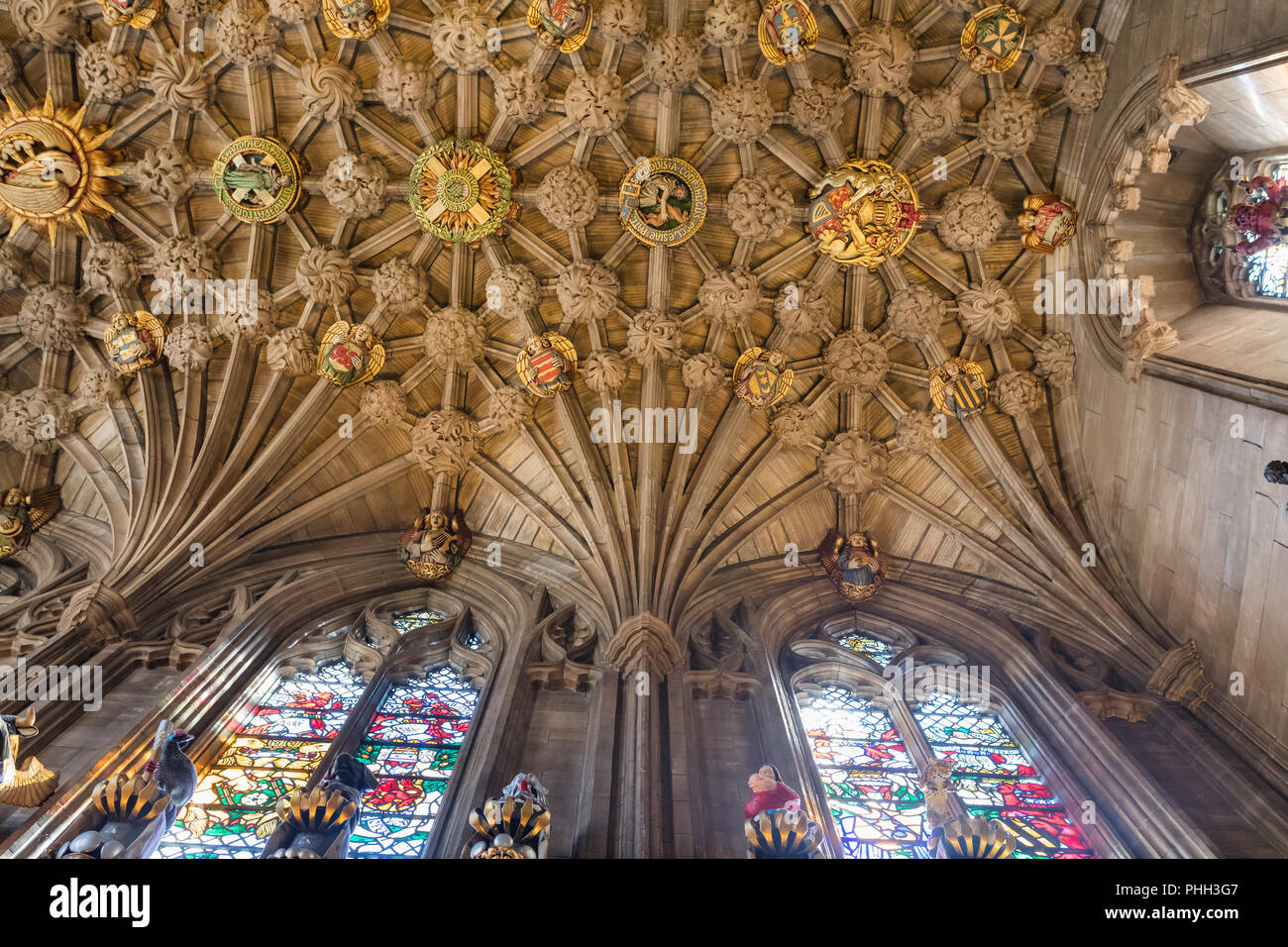 Thistle chapel interior, St. Giles cathedral, Edinburgh, Scotland, UK Stock Photo