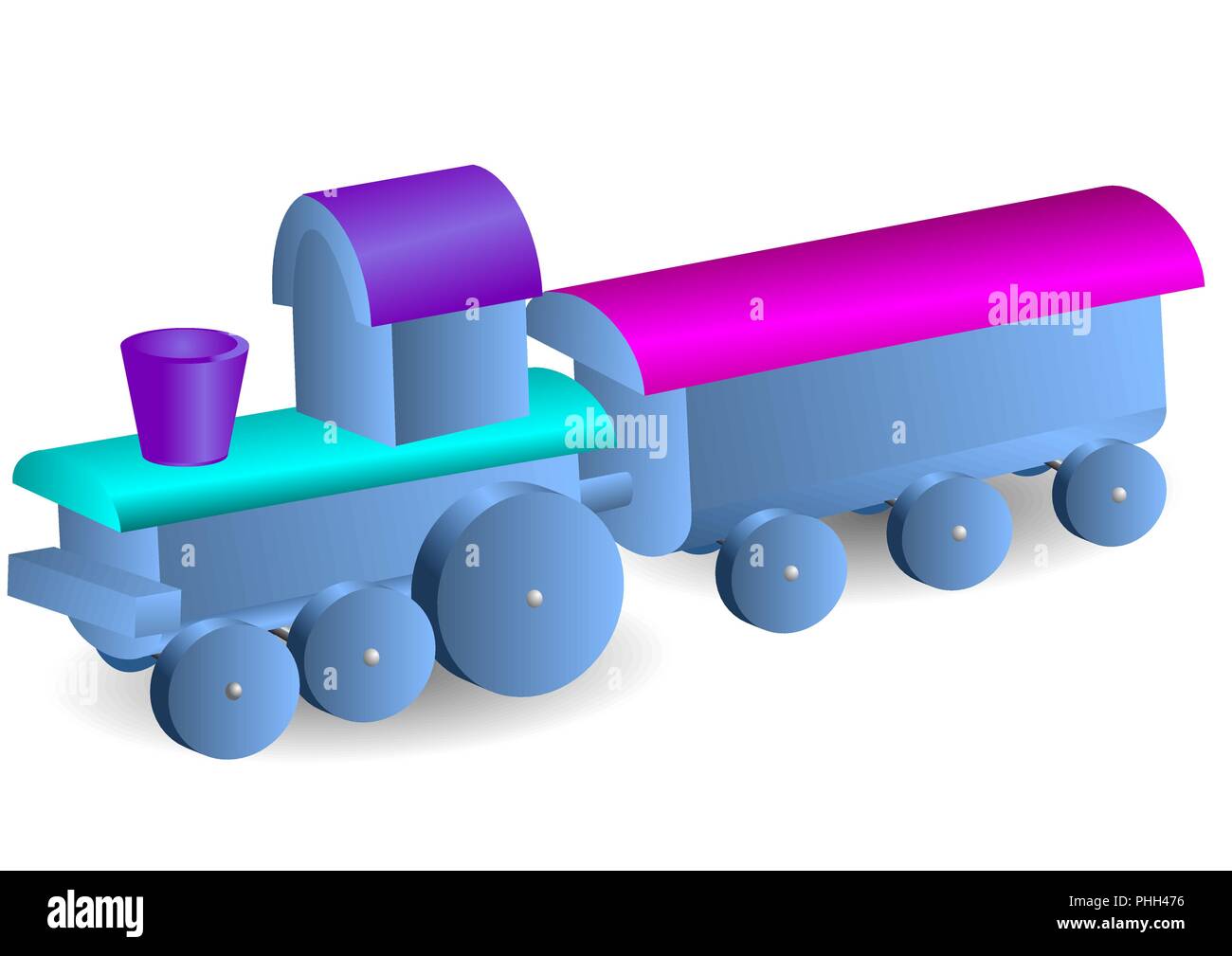 children's locomotive with wagon isolated on white Stock Vector Image ...