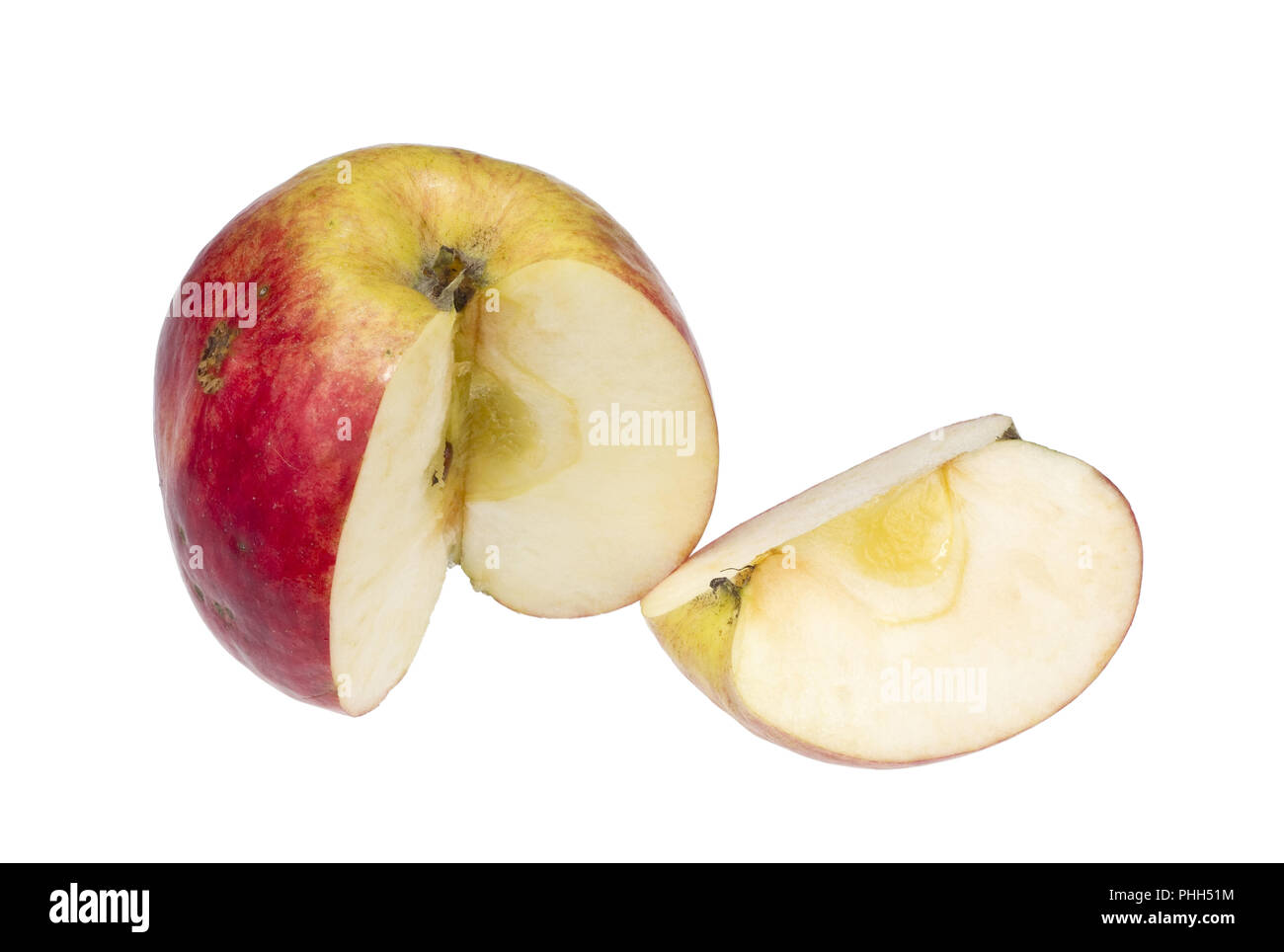 The fourth part of a real sweet autumn apple. Stock Photo