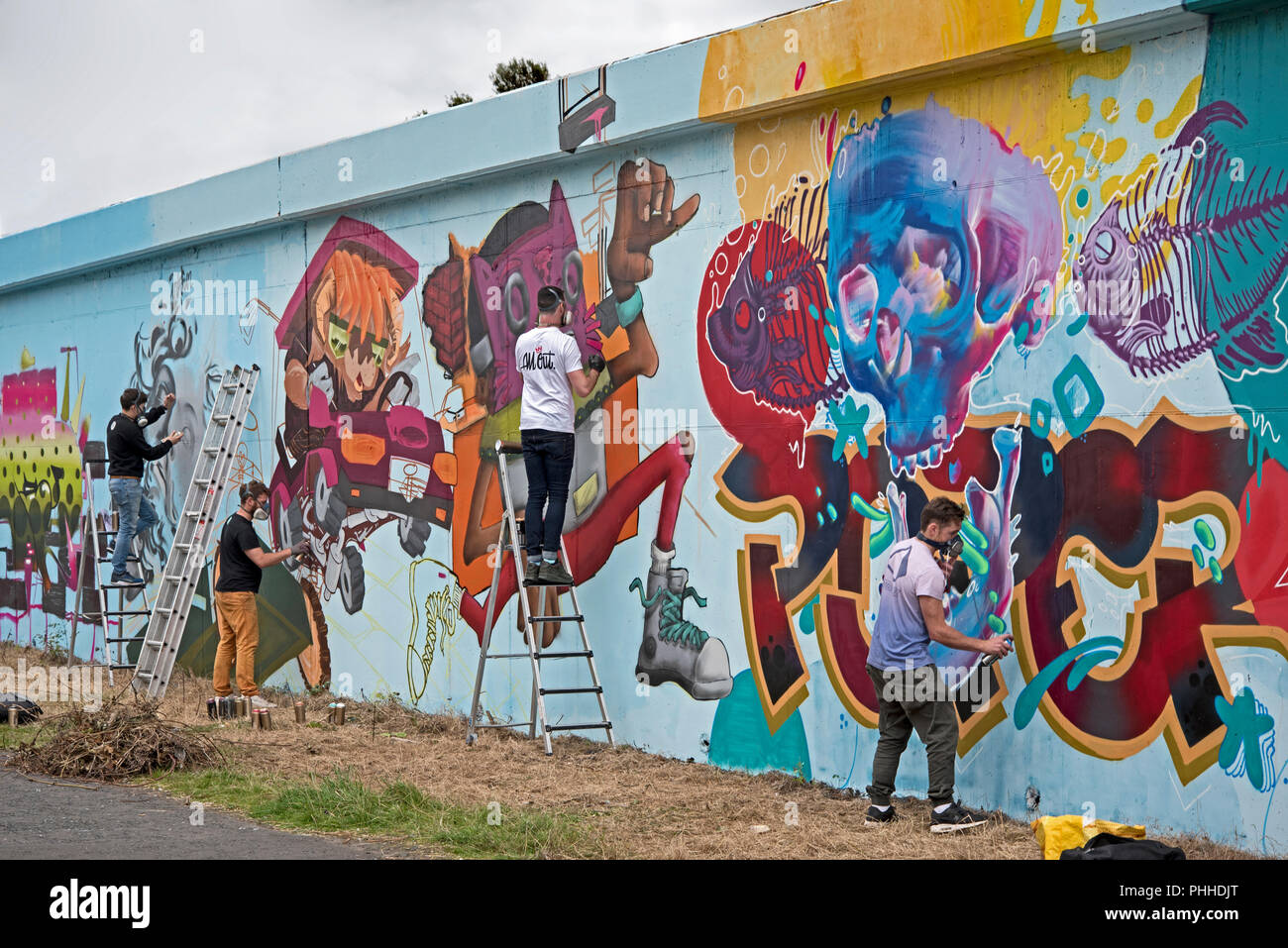 Edinburgh, Scotland, 01st September 2018. Graffiti and street artists