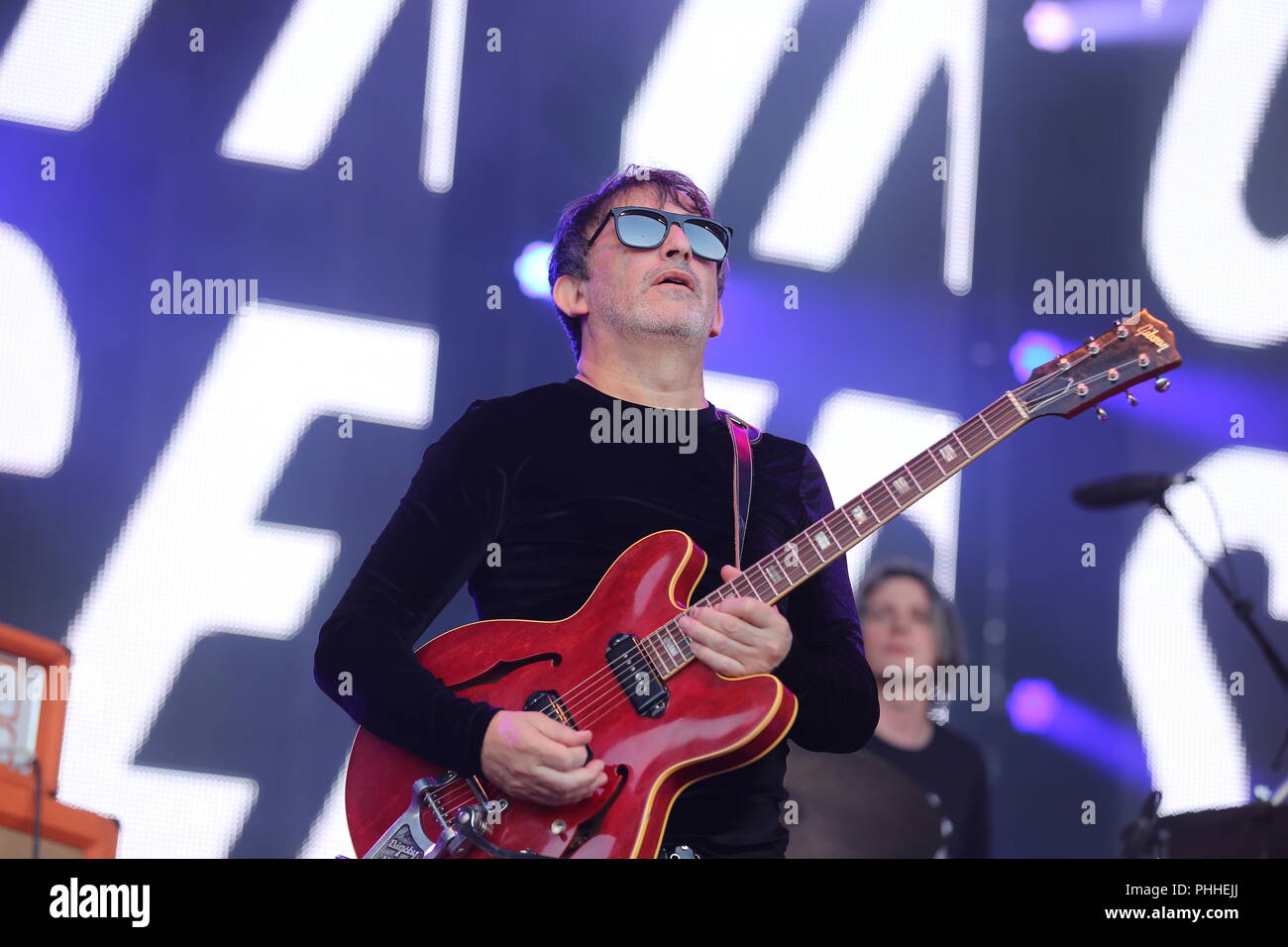 Knebworth Park, Hertfordshire, UK. 1st September, 2018. The Lightning Seeds perform live at the