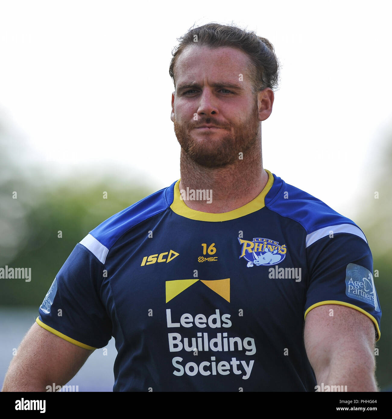 Emerald Headingley Stadium, Leeds, UK. 1st September 2018. Rugby League Super 8's Qualifiers Rugby League between Leeds Rhinos vs Hull Kingston Rovers; Leeds Rhinos Anthony Mullally.  Dean Williams Stock Photo