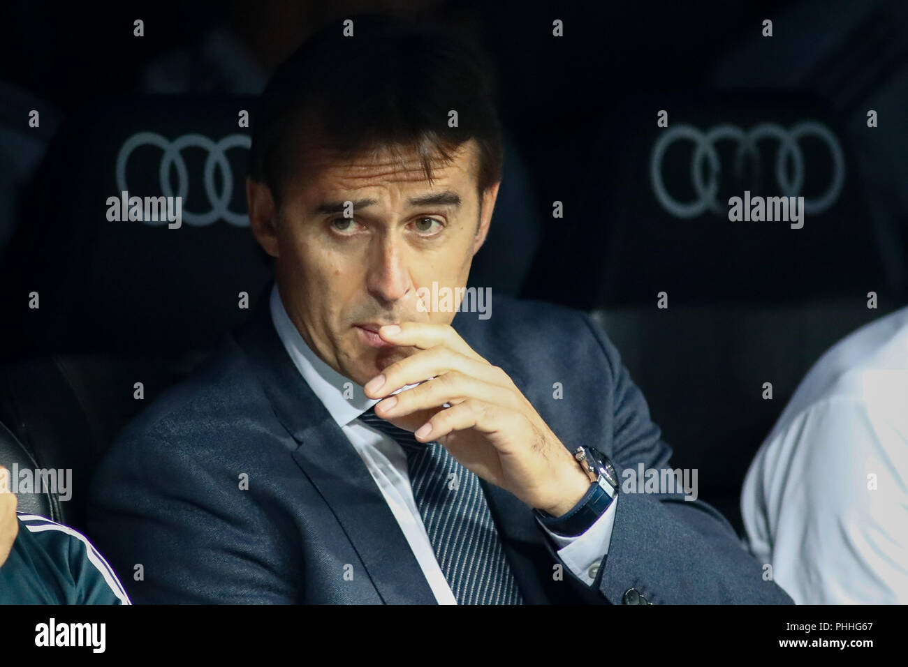 Julen Lopetegui of Real Madrid during the spanish league, La Liga, football match between Real Madrid and Leganes on September 01th, 2018 at Santiago Bernabeu stadium in Madrid, Spain. 1st Sep, 2018. Credit: AFP7/ZUMA Wire/Alamy Live News Stock Photo