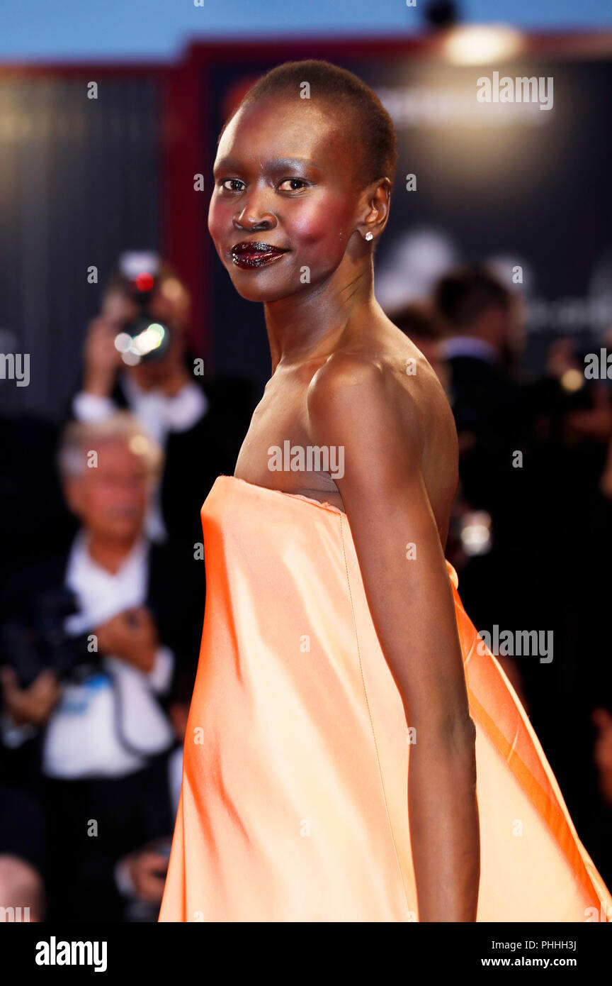 Venice, Italy. 1st Sept, 2018. Alek Wek attending the 'Suspiria' premiere at the 75th Venice International Film Festival at the Palazzo del Cinema on September 01, 2018 in Venice, Italy. Credit: Geisler-Fotopress GmbH/Alamy Live News Stock Photo