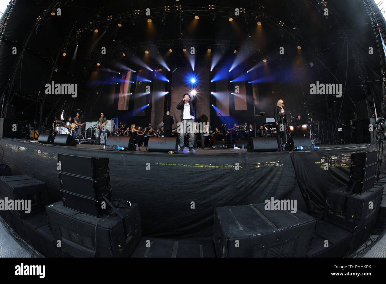 Knebworth Park, Hertfordshire, UK. 1st September, 2018. Britpop Classical perform live at the