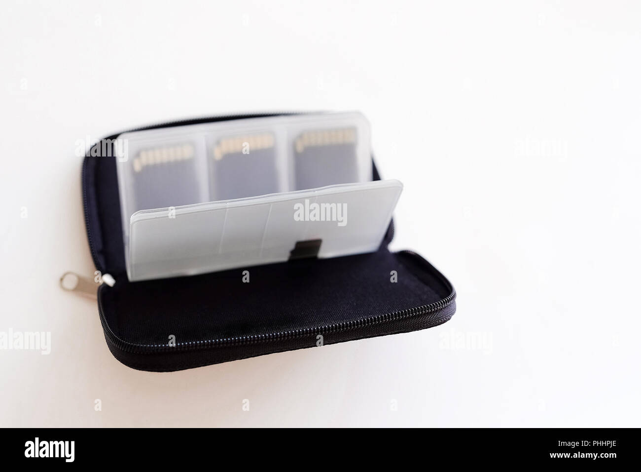 Flash card storage box. Small bag to carry your memory cards Stock