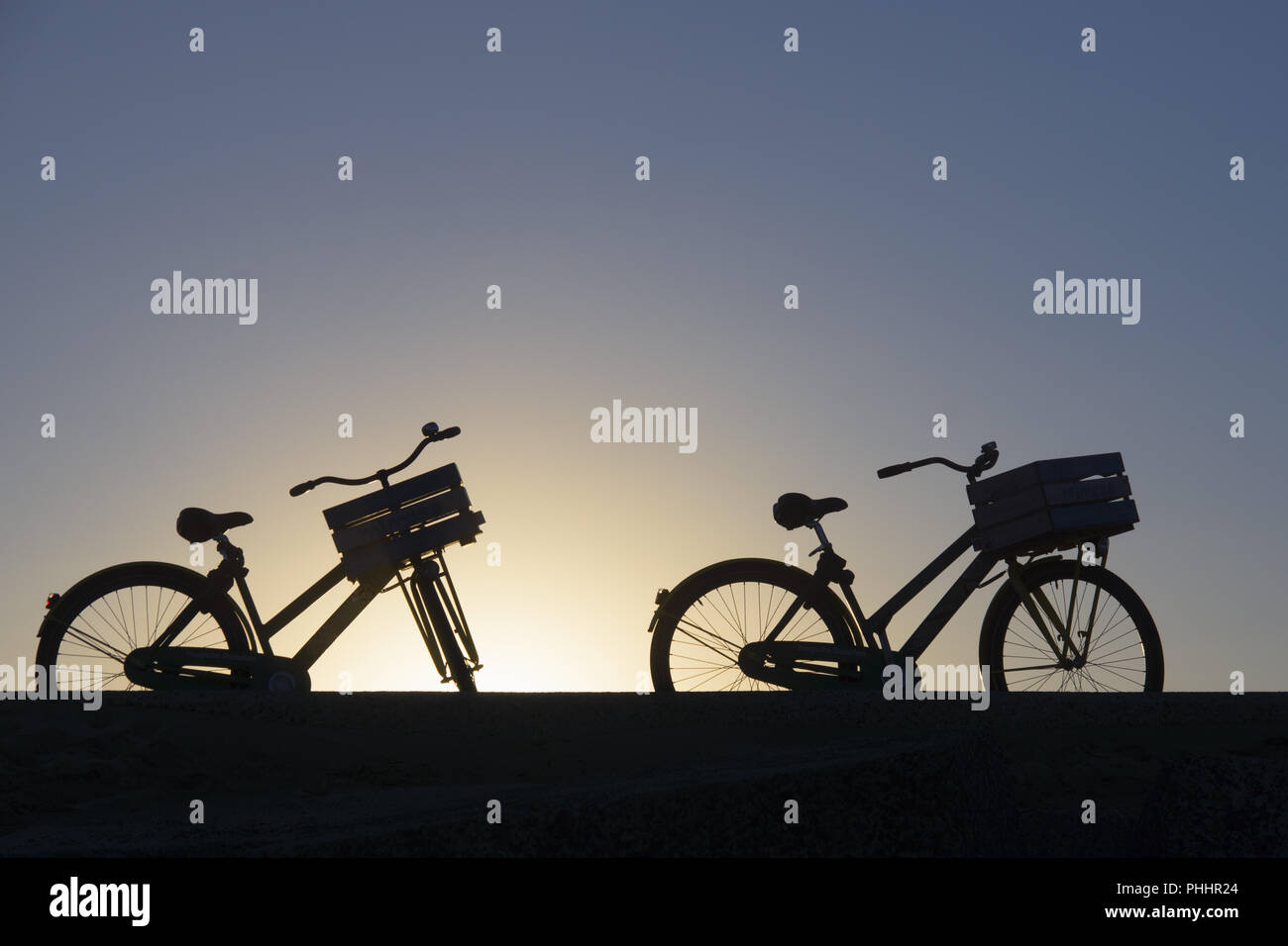 Bikes with backlight Stock Photo Alamy