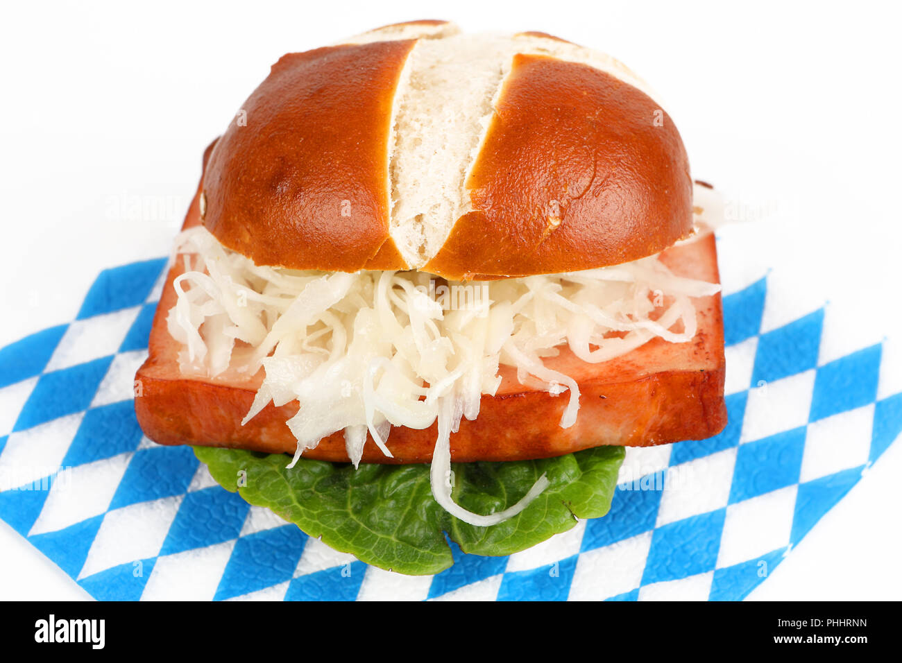 meat loaf with coleslaw in a roll Stock Photo