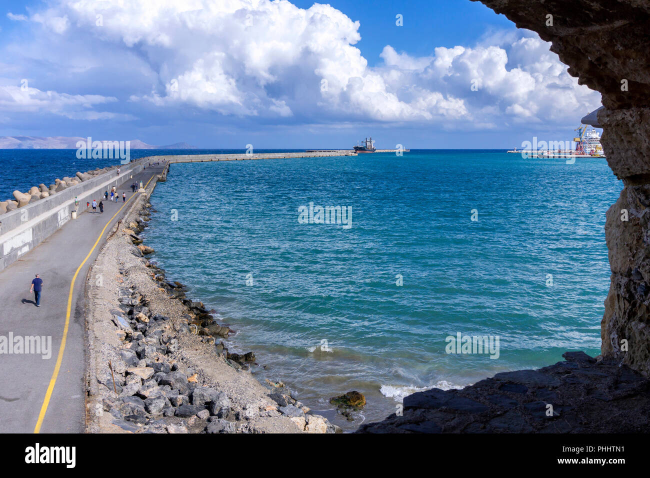 Heraklion, Crete Island - Greece. View from the walls of the Venetian fortress Koules (Castello a Mare) Stock Photo