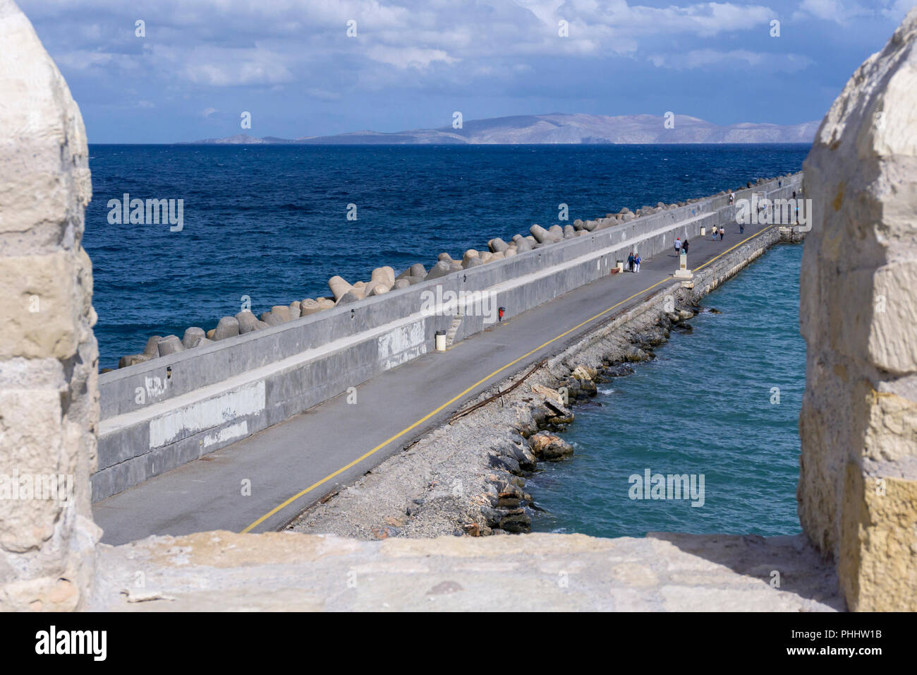 Heraklion, Crete Island - Greece. View from the walls of the Venetian fortress Koules (Castello a Mare) in Heraklion city Stock Photo