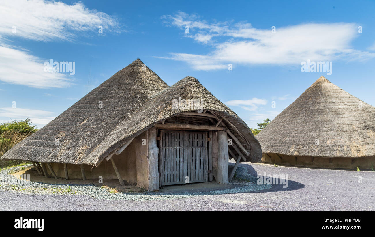 Historical roundhouses on Anglesey, Wales, UK Stock Photo