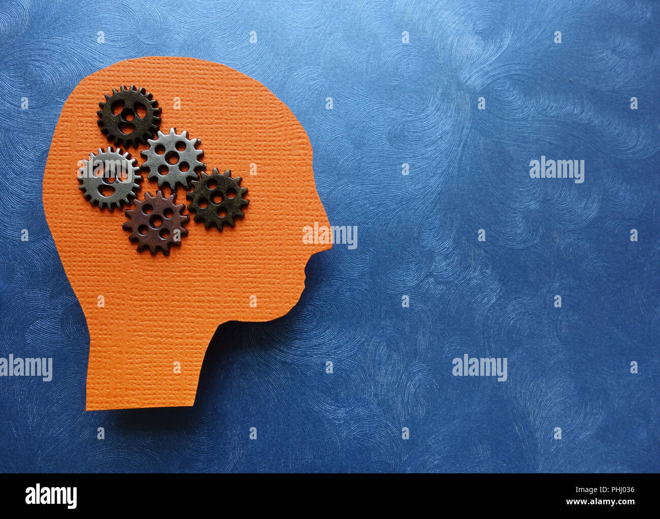 Gear head on blue Stock Photo Alamy