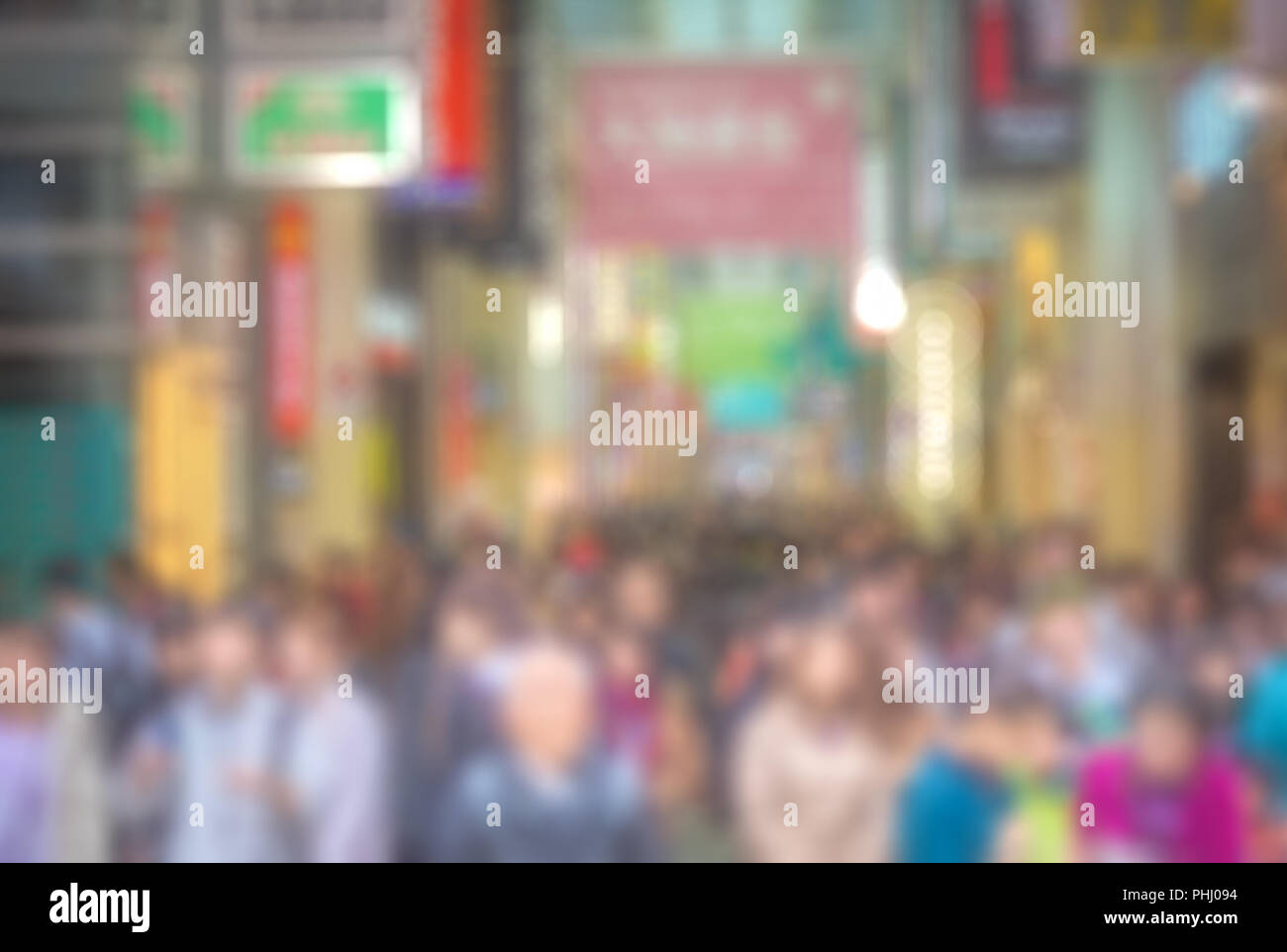 Abstract blurred people in shopping mall. Urban lifestyle background. Stock Photo